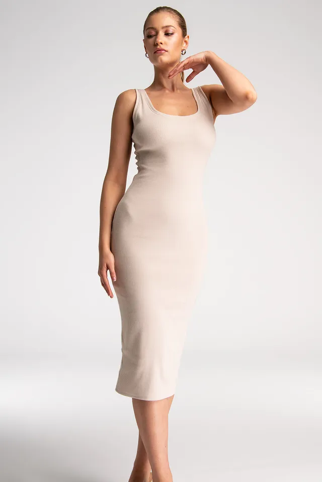 Nudyess Provance sukienka midi Light Beige basic