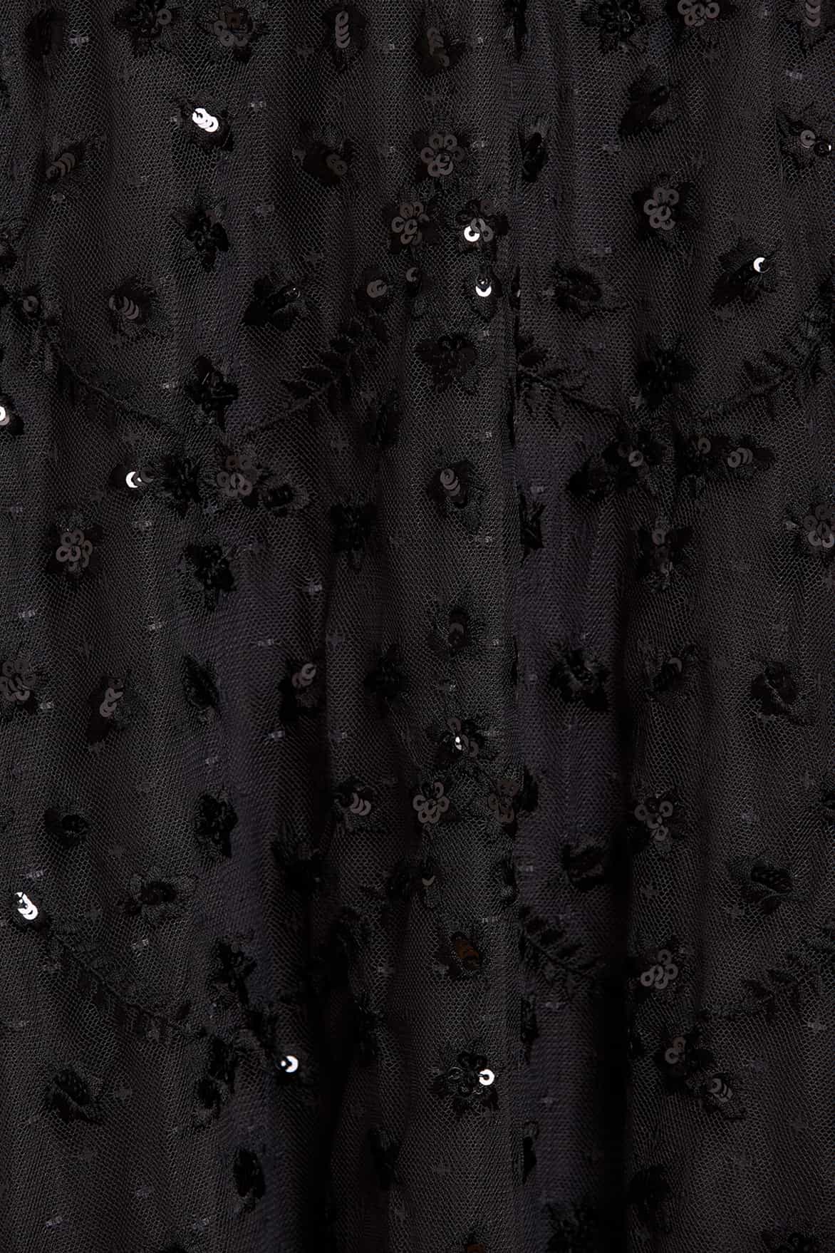 Needle & Thread Clover Cape Ankle Gown suknia czarna haftowana