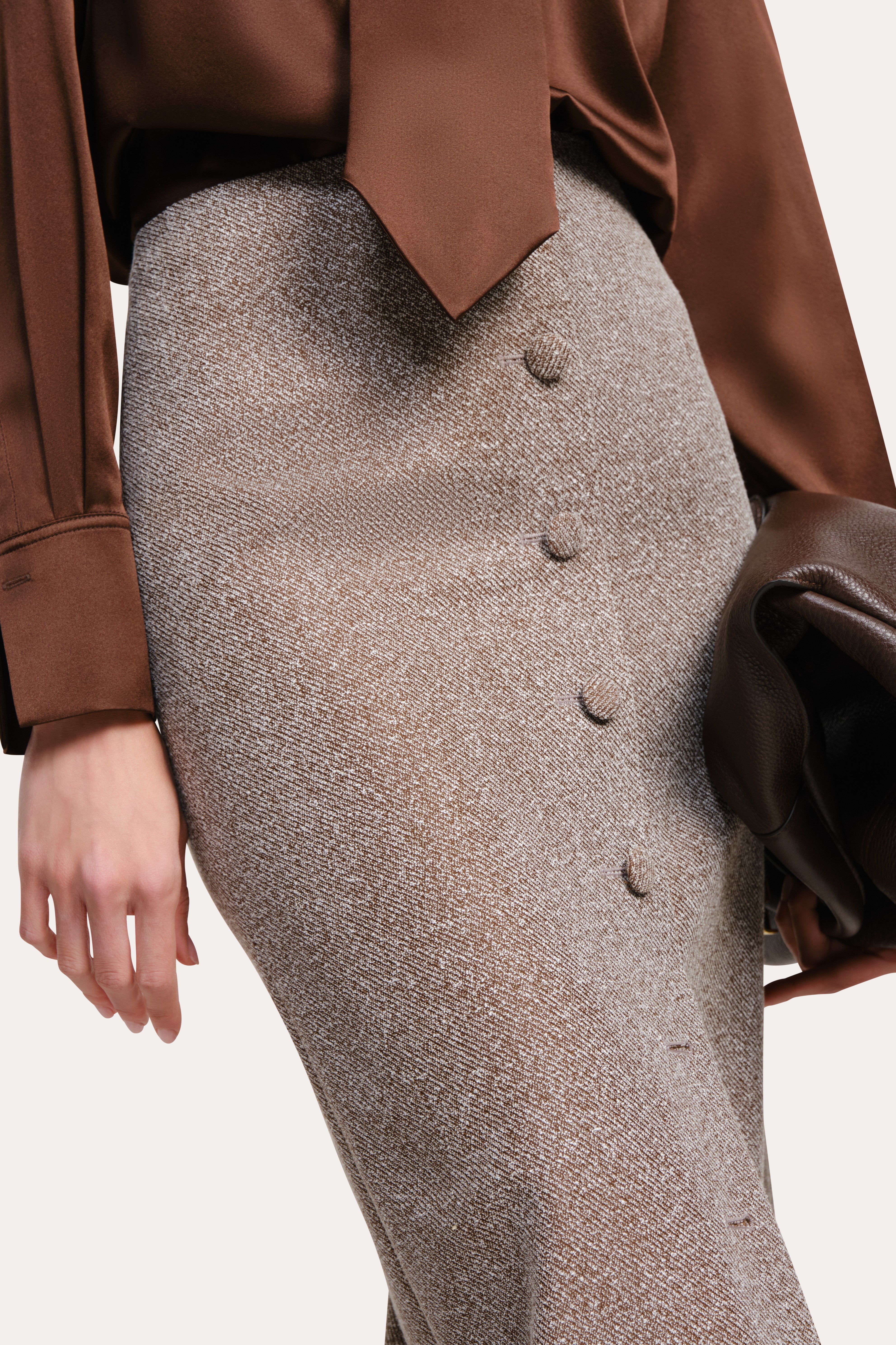 Elie Tahari Béatrice Bouclé spódnica Brown Melange