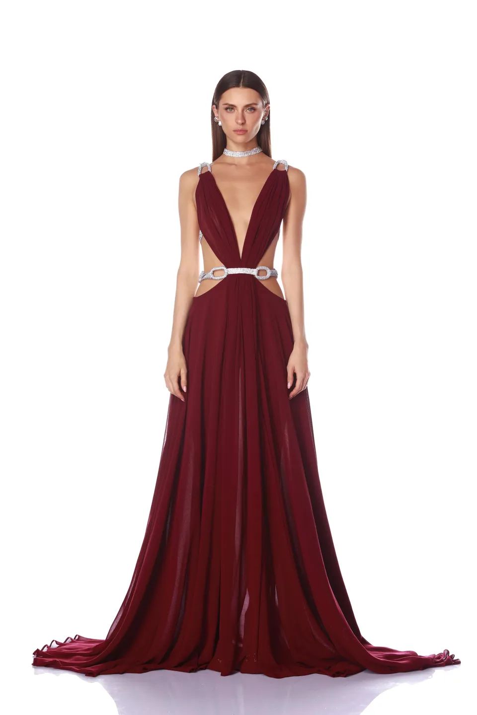 Bronx and Banco Brielle Burgundy suknia wieczorowa maxi