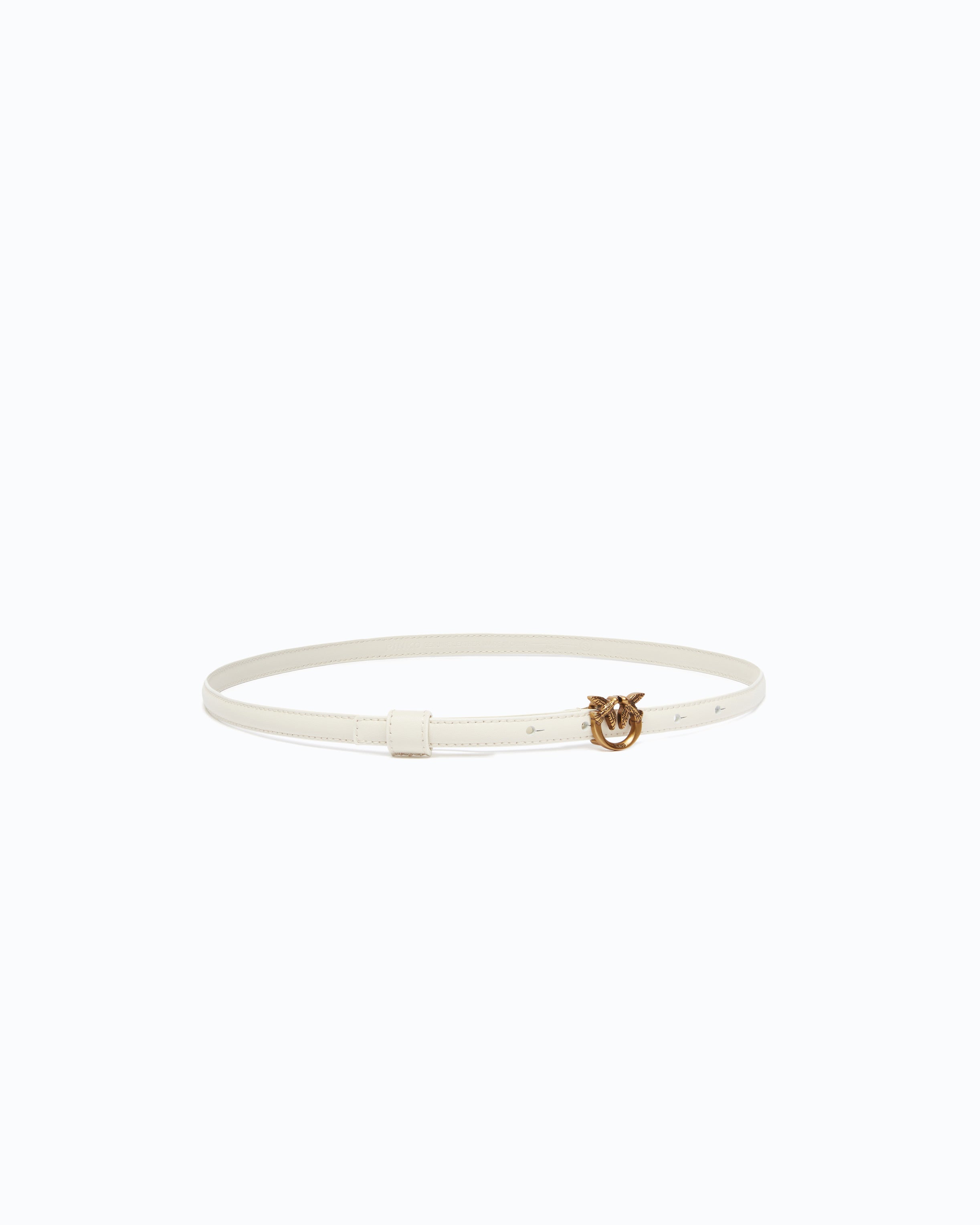 Pinko Love Birds Thin Buckle Belt pasek skórzany 1 cm