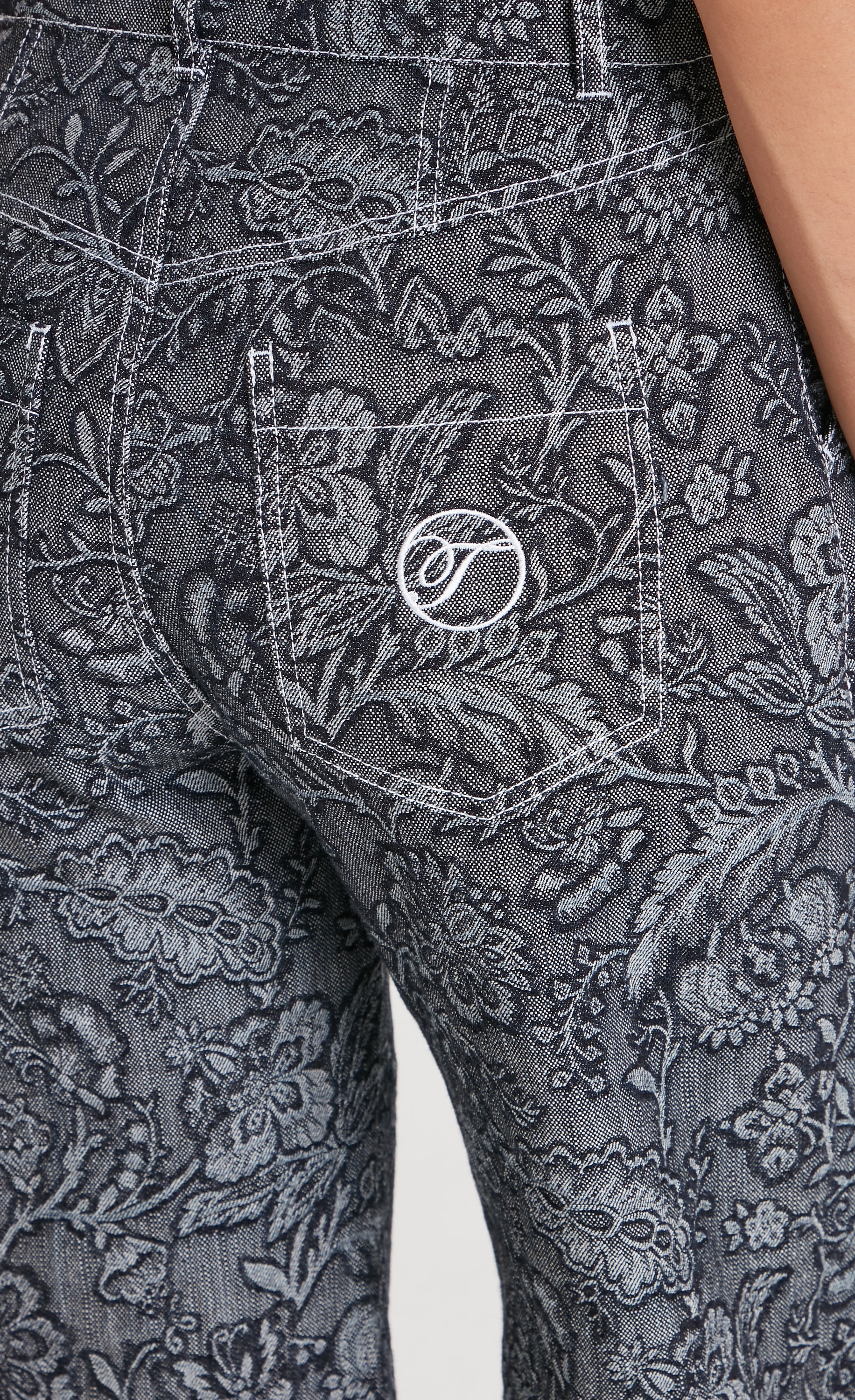 Temperley London Francis spodnie jeans szerokie czarne