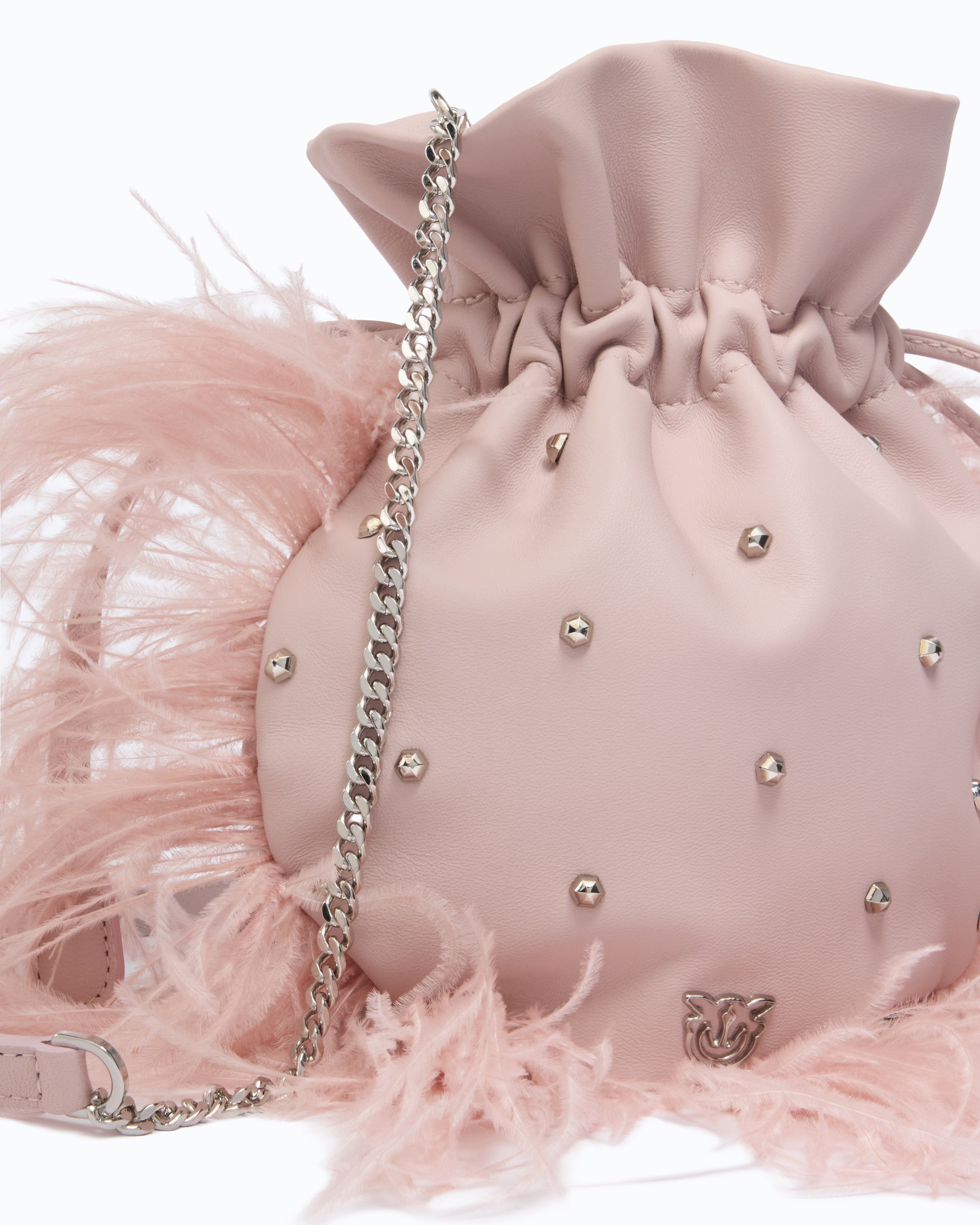 Pinko Galleria Feather Clutch torebka pouch z piórami