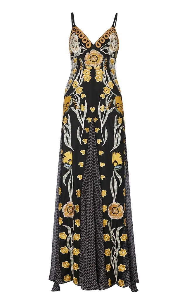 Temperley London Remi sukienka Black długość maxi