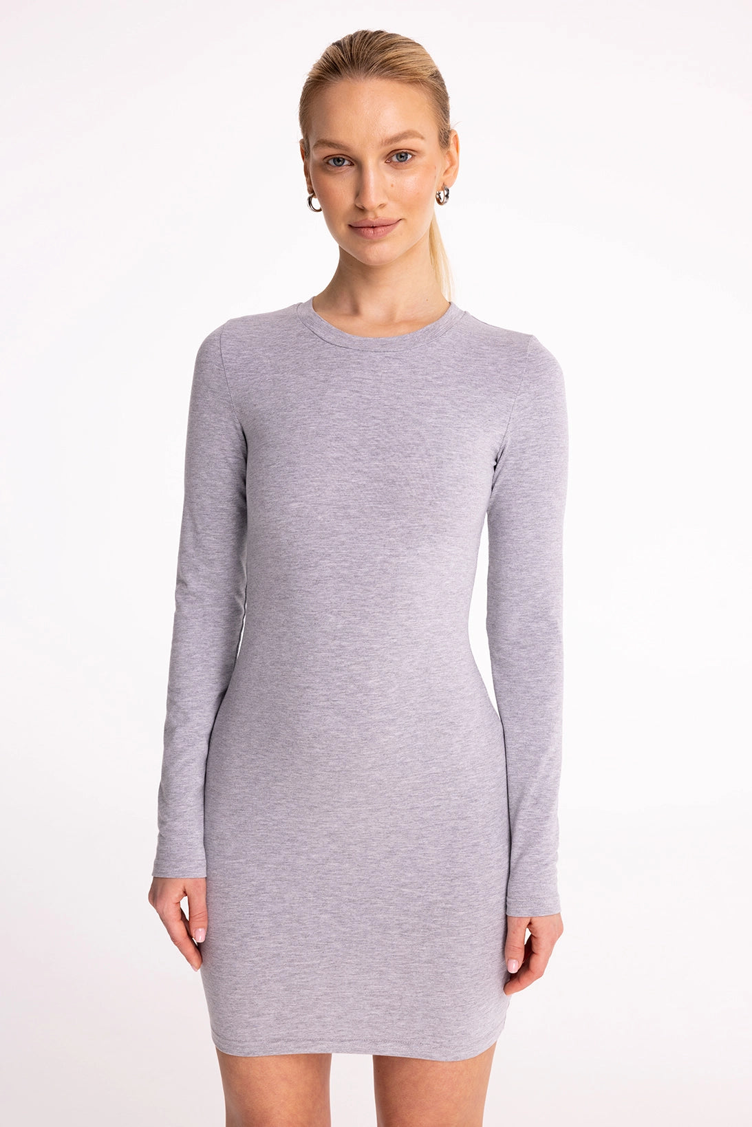 Nudyess Shape sukienka mini bawełniana jasny melanż