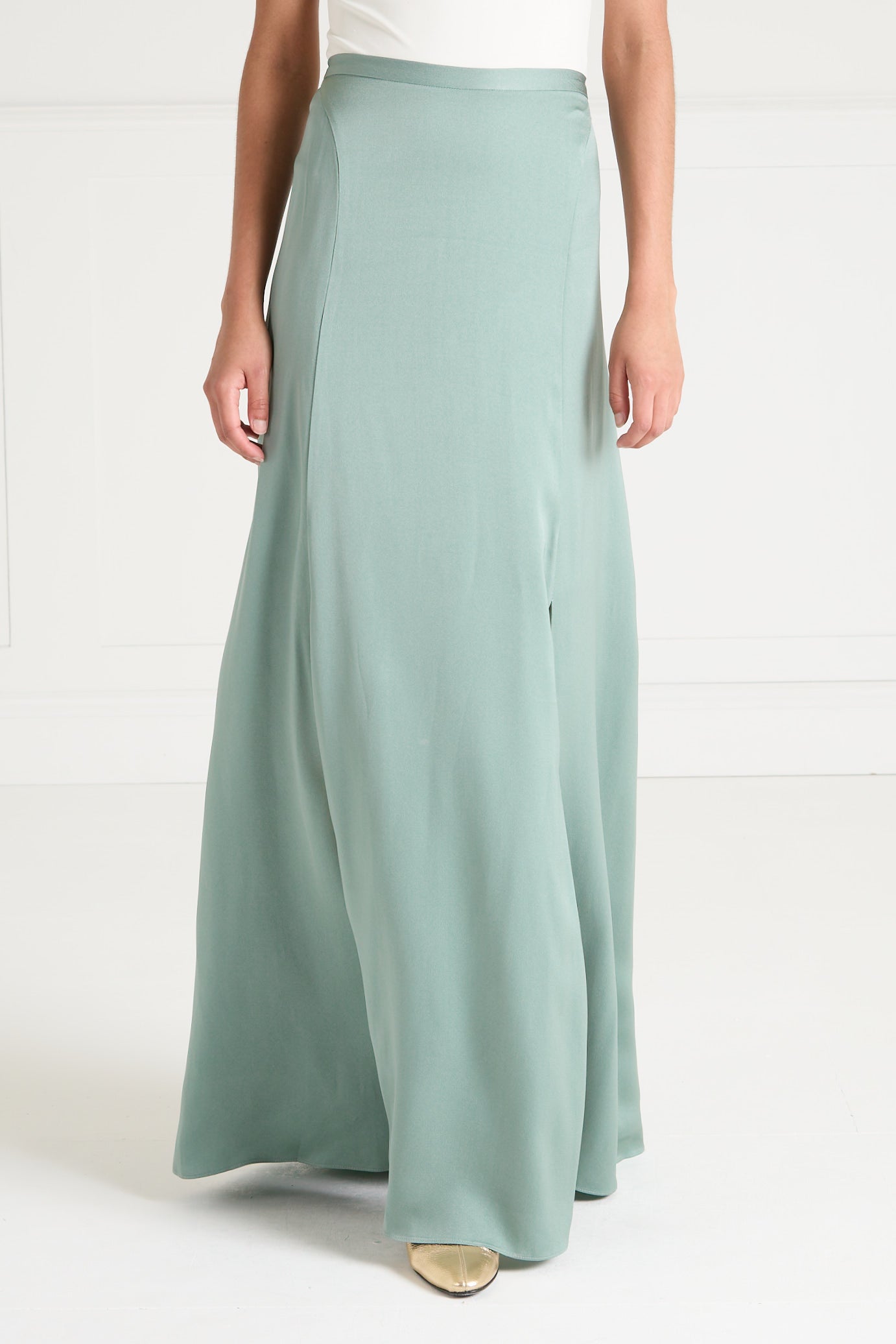 Temperley London Amerie spódnica satynowa zielona