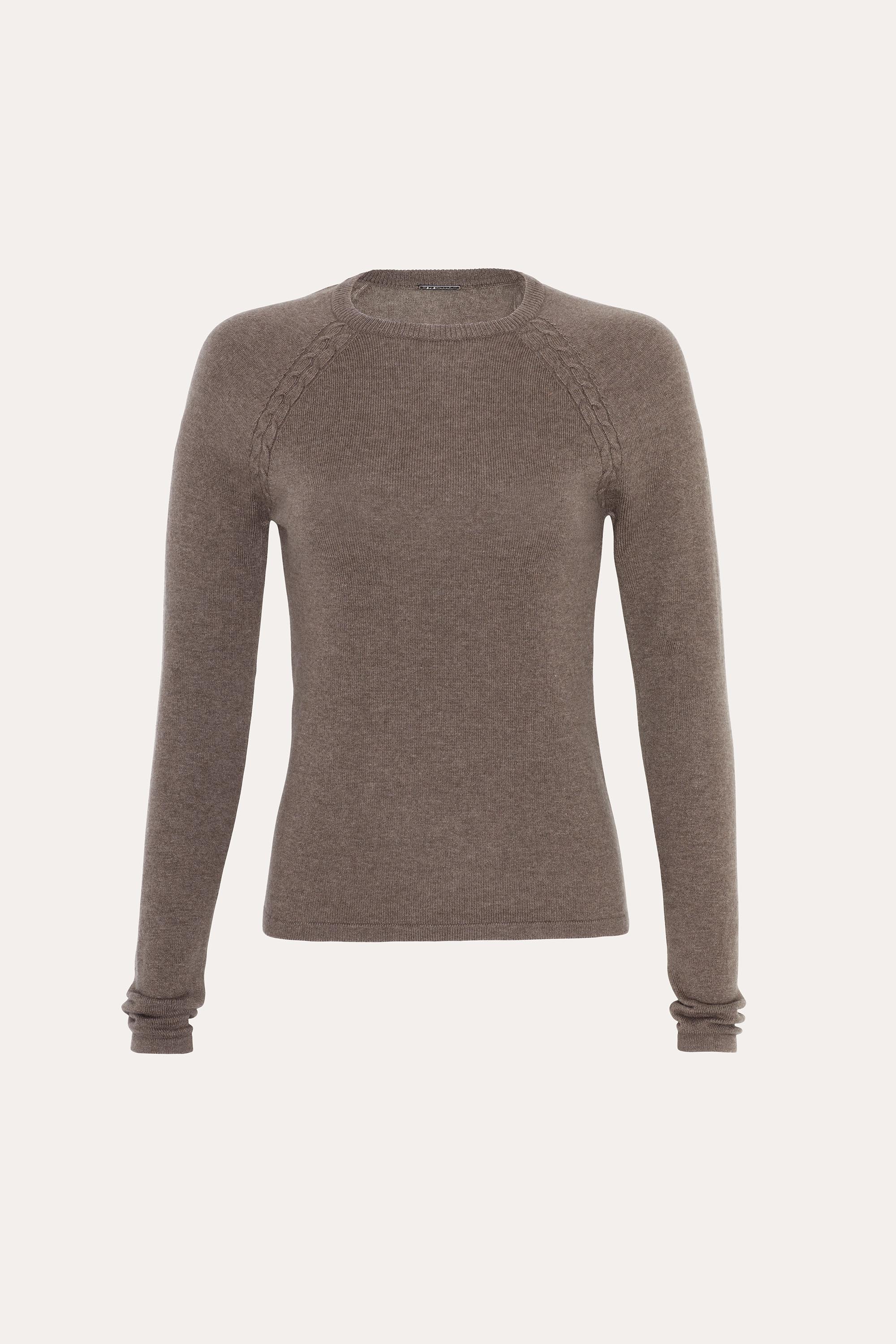 Elie Tahari Kennedy sweter Tobacco wełna-kaszmir