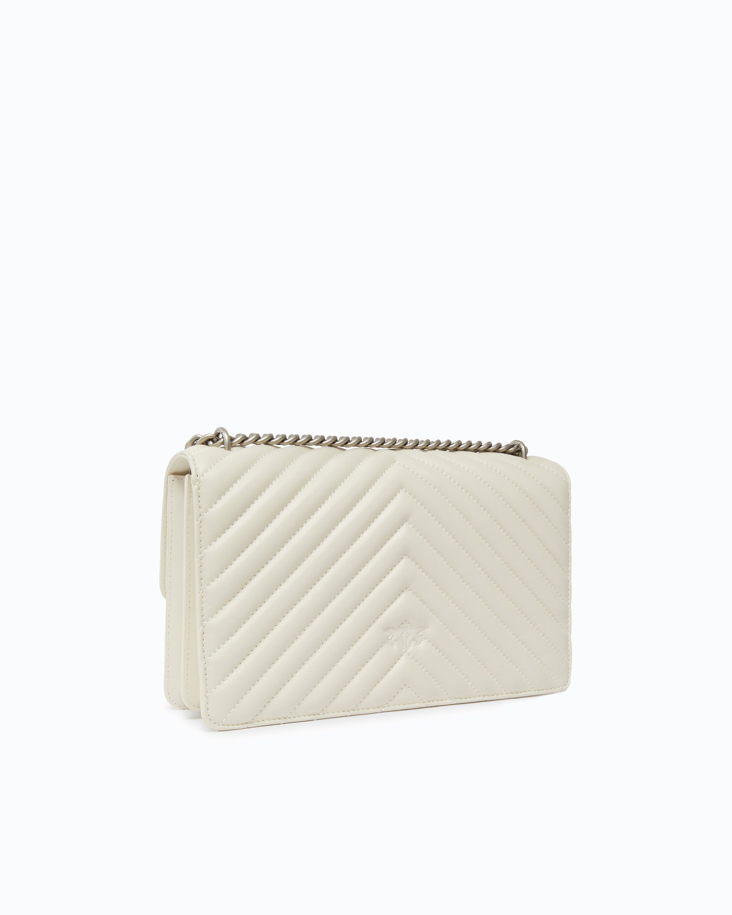 Pinko Classic Love Bag One Chevron torebka biała pikowana
