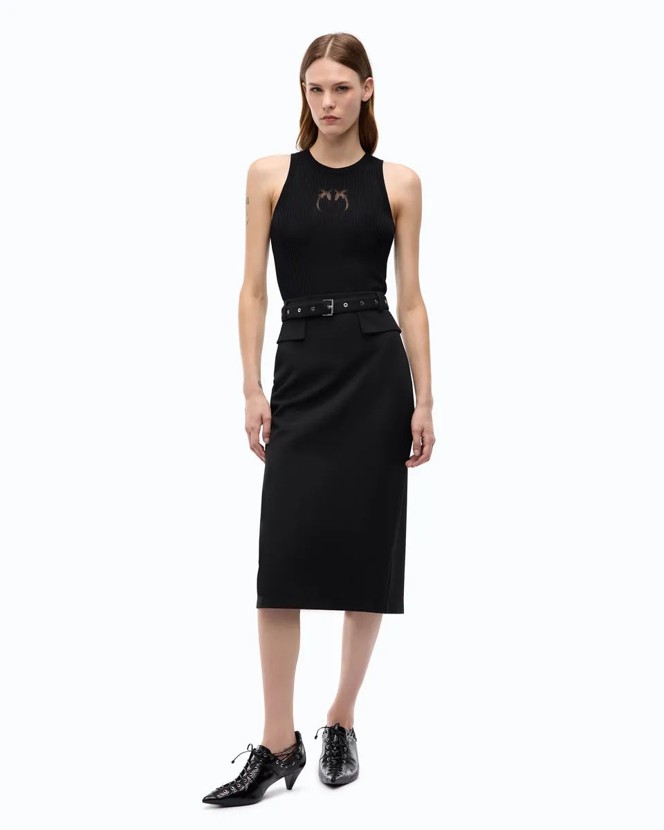 Pinko Gazania Skirt spódnica czarna ołówkowa