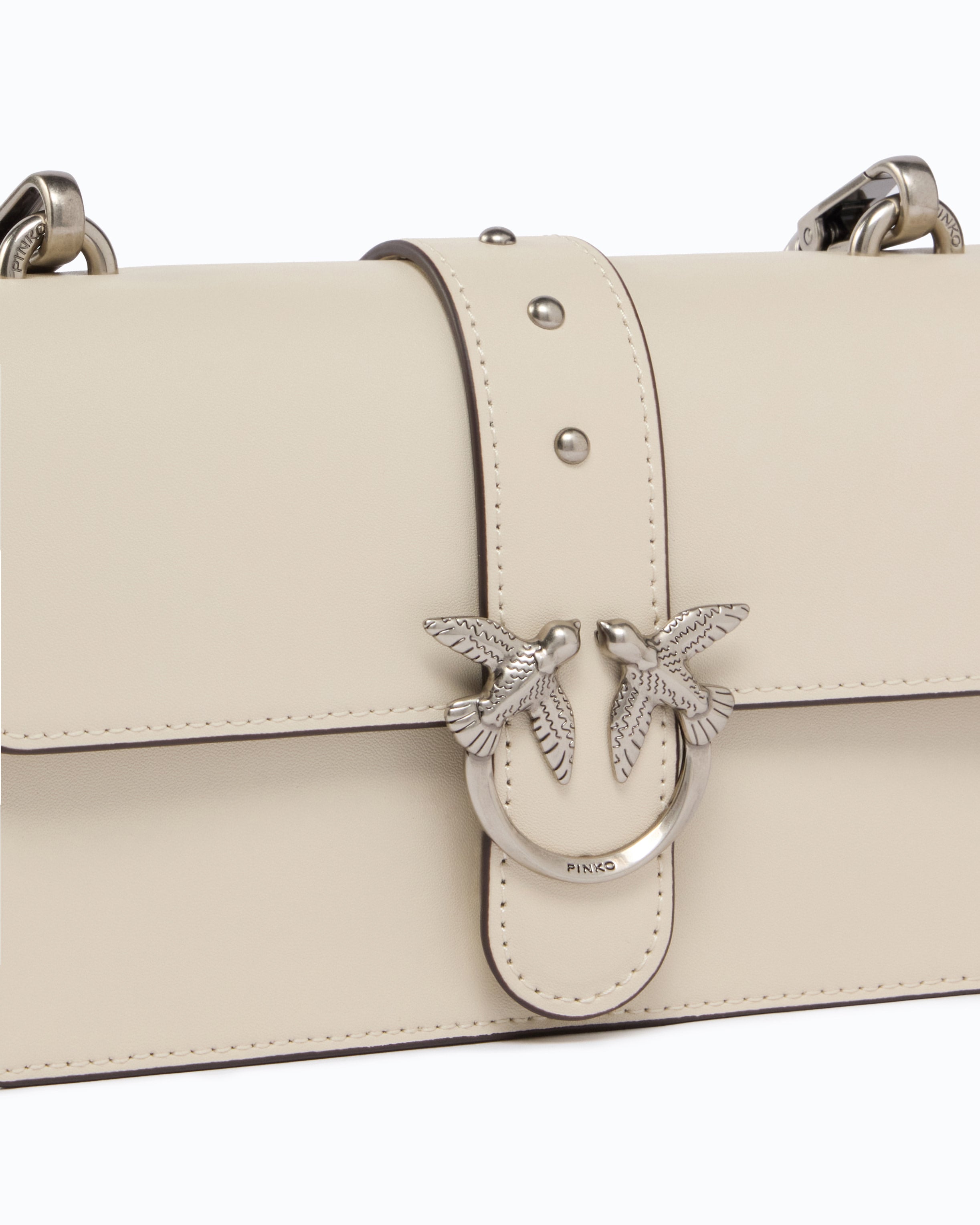 Pinko Love Bag One torebka biała skórzana