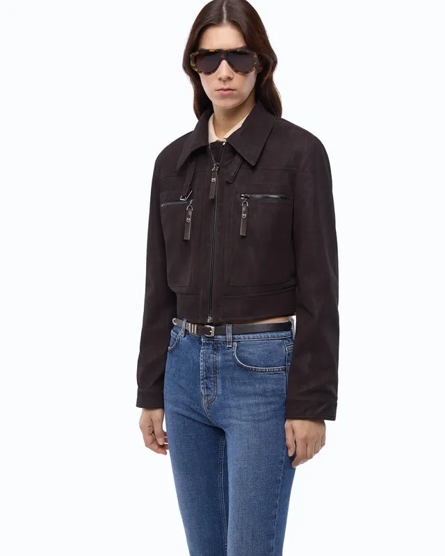 Pinko Arzignano Jacket kurtka brązowa nubuk