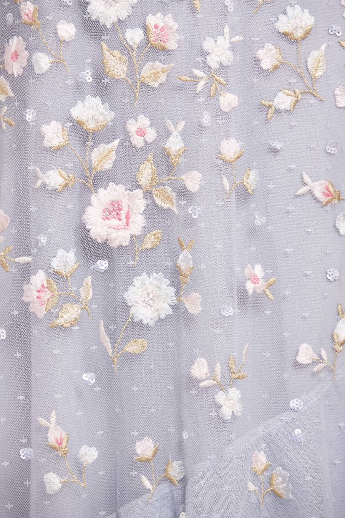 Needle & Thread Ethereal Blooms Frill Ankle Gown błękitna