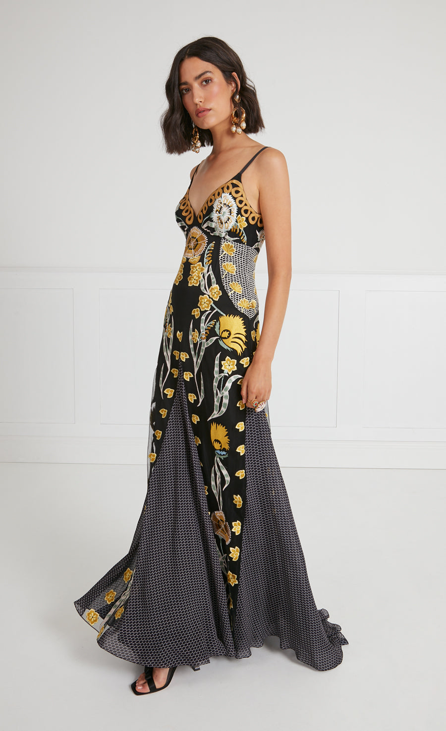 Temperley London Remi sukienka Black długość maxi