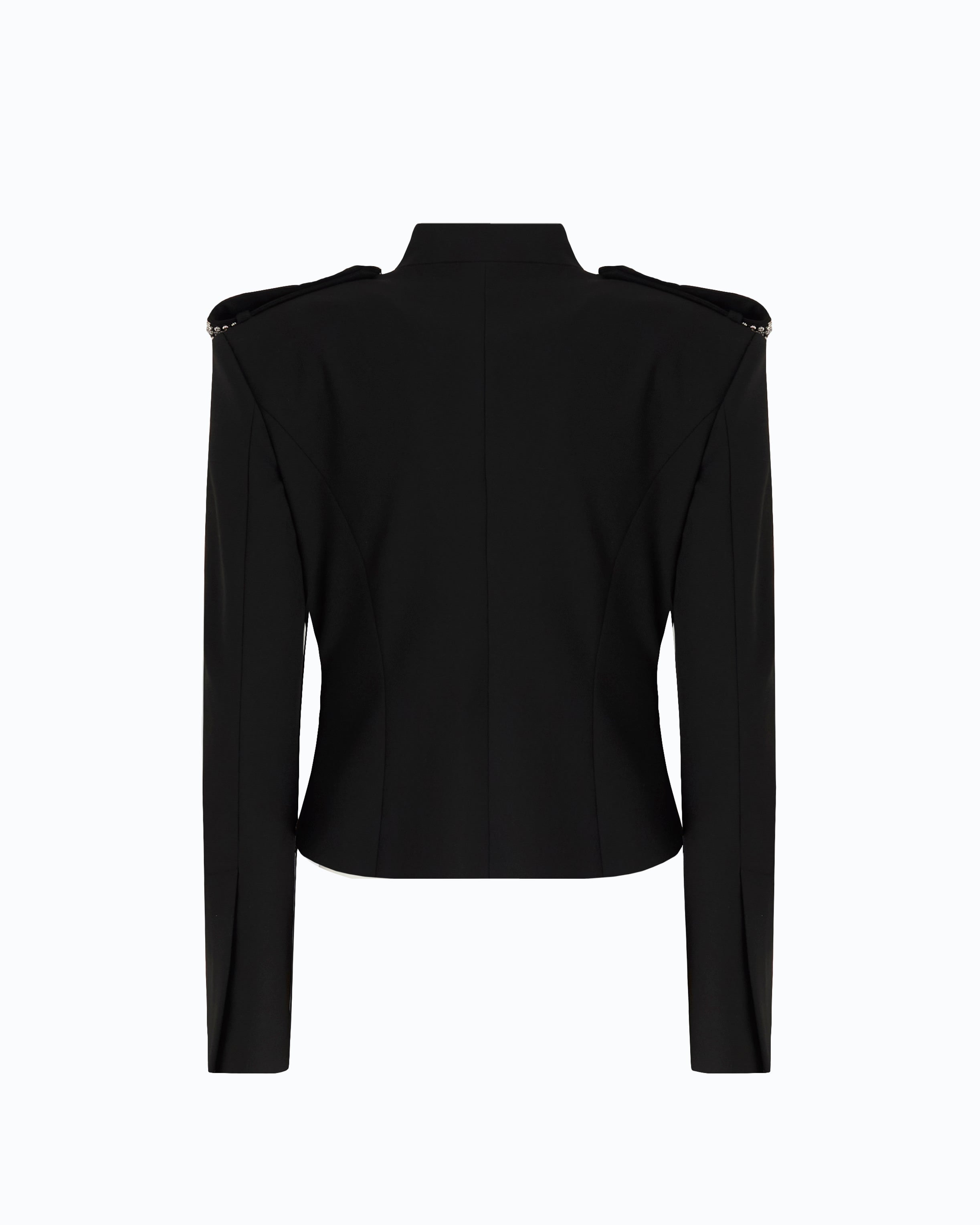 Pinko Mini Jacket kurtka czarna z kryształkami