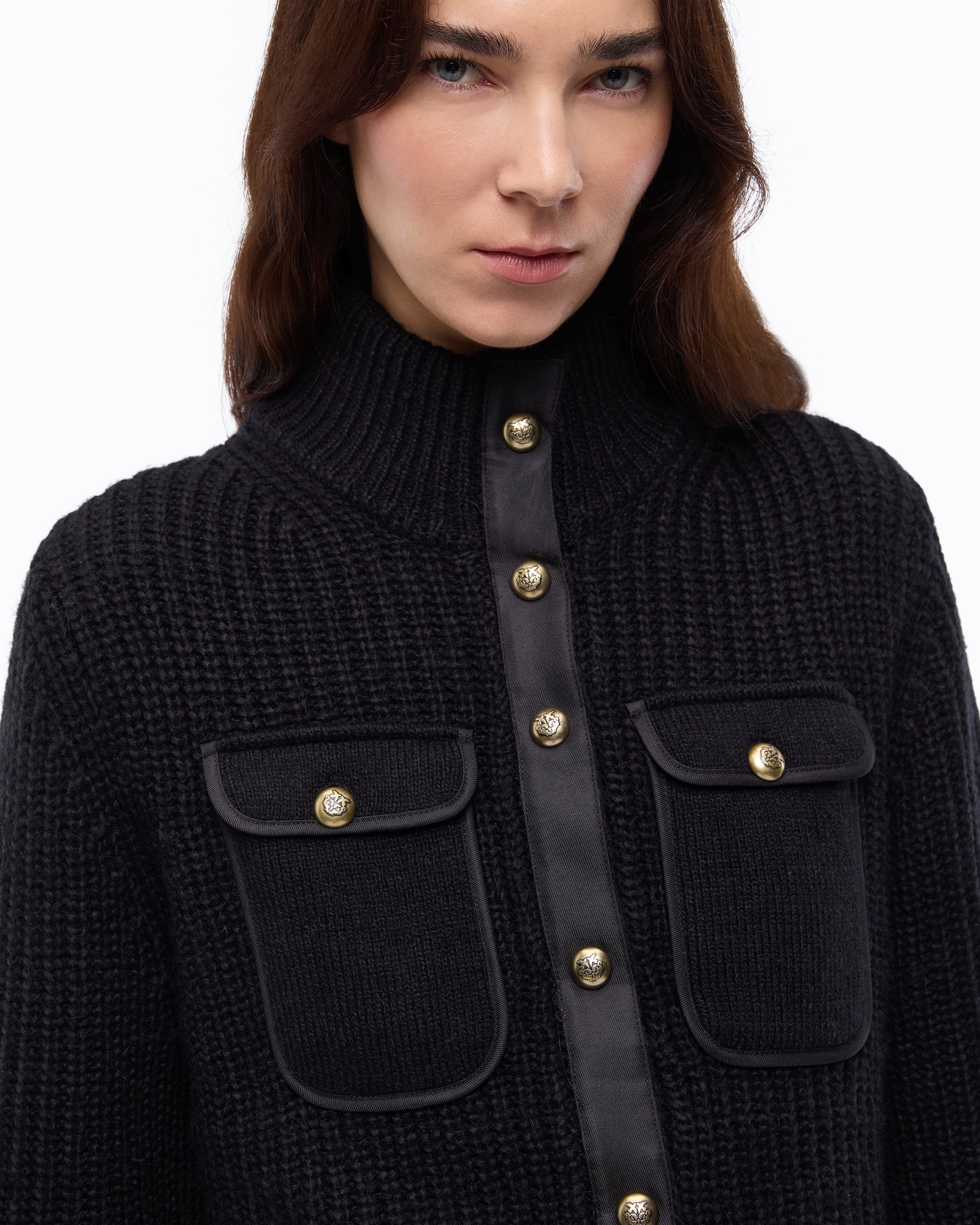 Pinko Pispiglio Cardigan kardigan czarny wełna alpaka