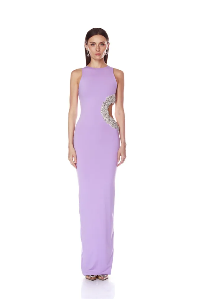 Bronx and Banco Camila Cutout sukienka wieczorowa liliowa maxi