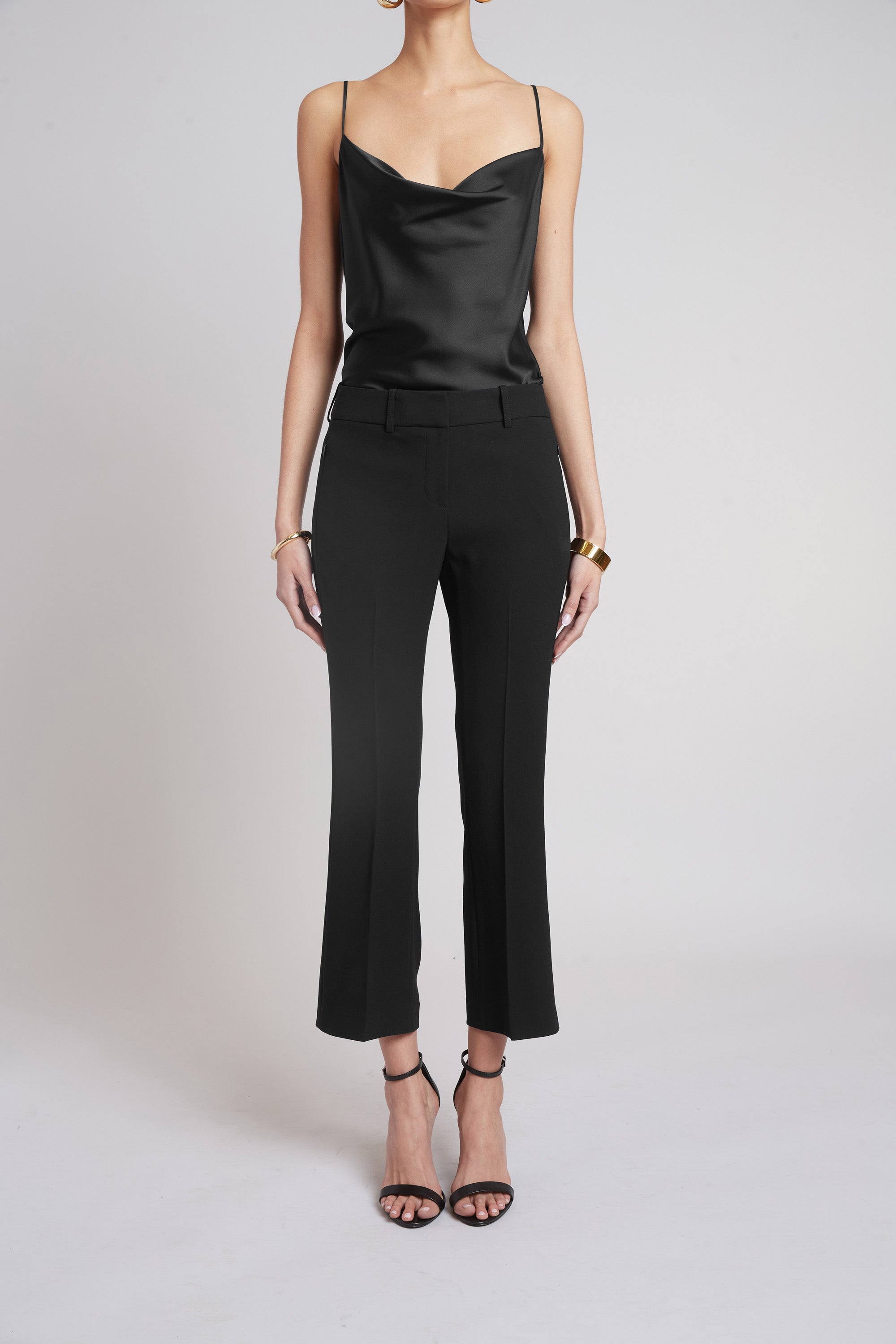 Elie Tahari Tailored Fit Flare spodnie czarne bootcut