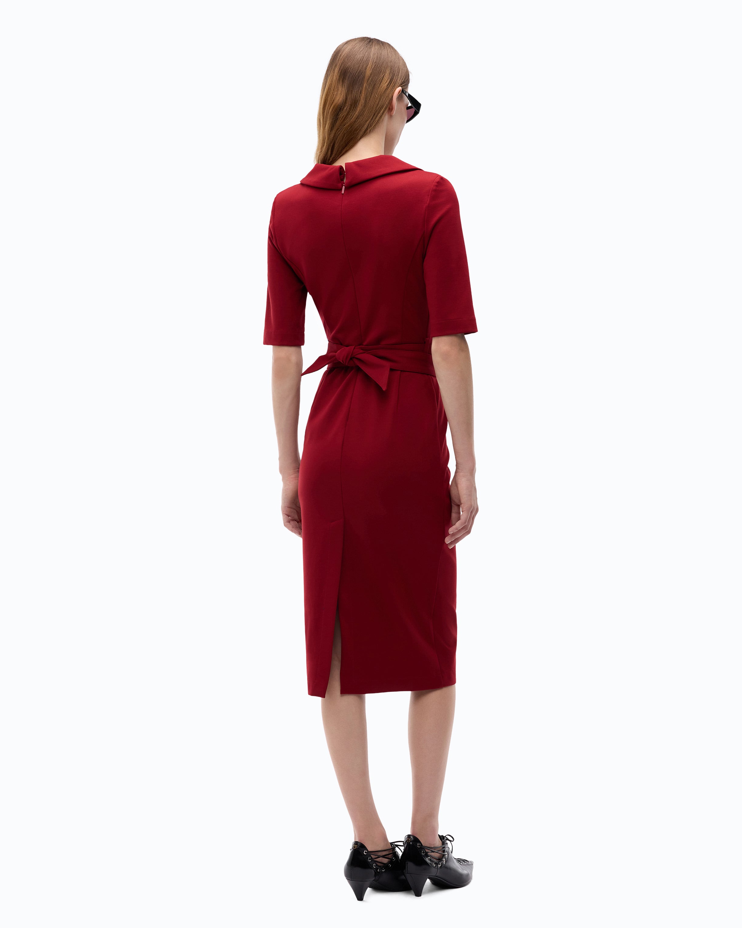 Pinko Arnebia Dress sukienka midi czerwona