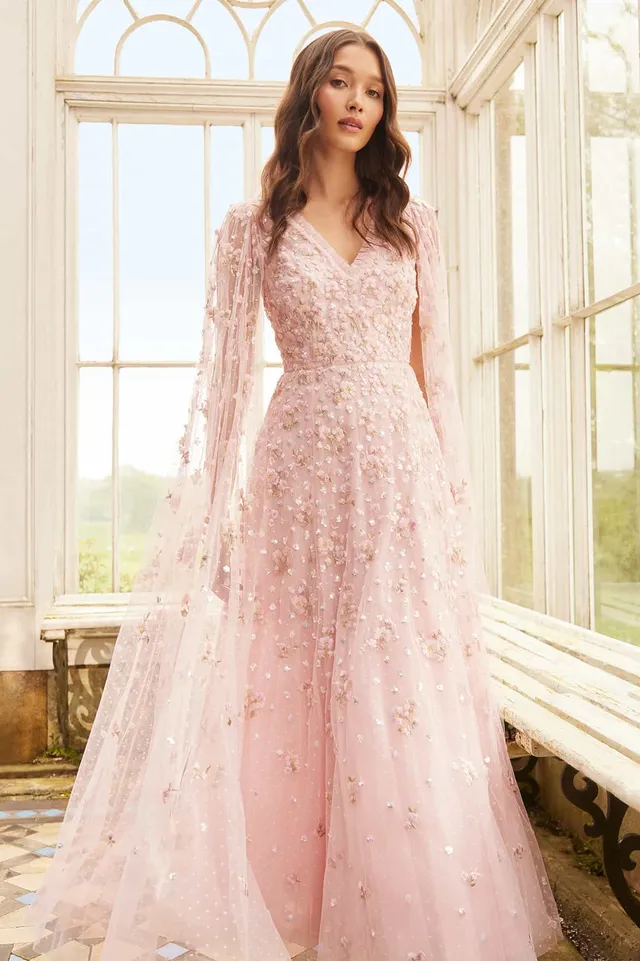 Needle & Thread Dahlia Ditsy Ankle Gown suknia różowa