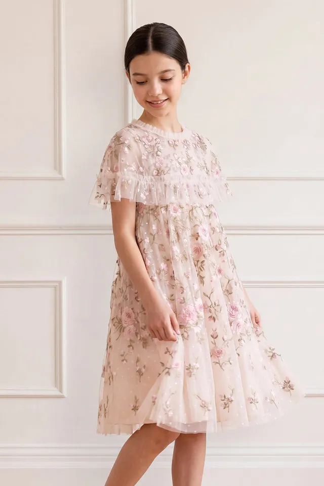 Needle & Thread Eden Rose Cape Kids Dress sukienka kremowa 3-12 lat
