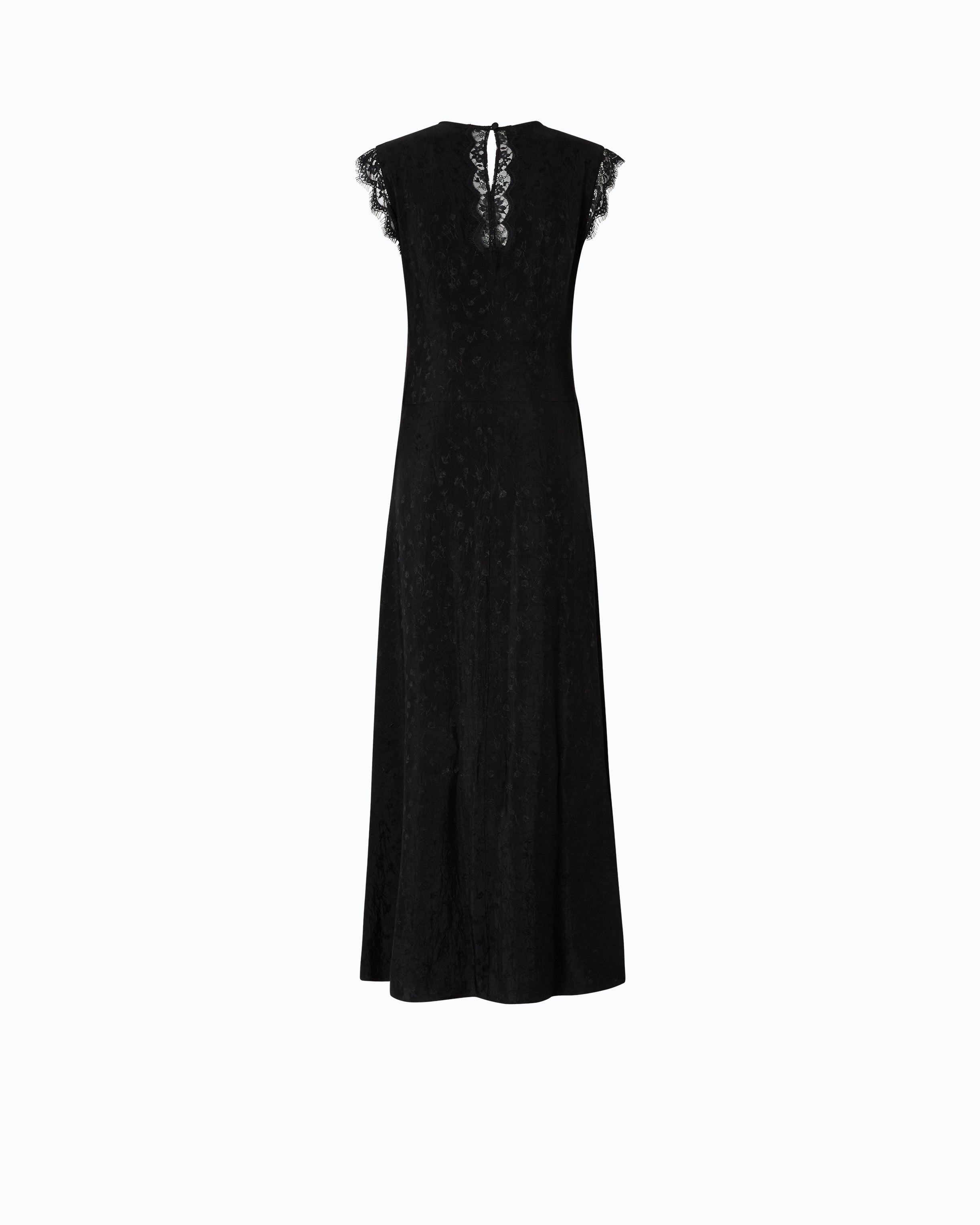 Pinko Alpinia Dress sukienka czarna długa koronka