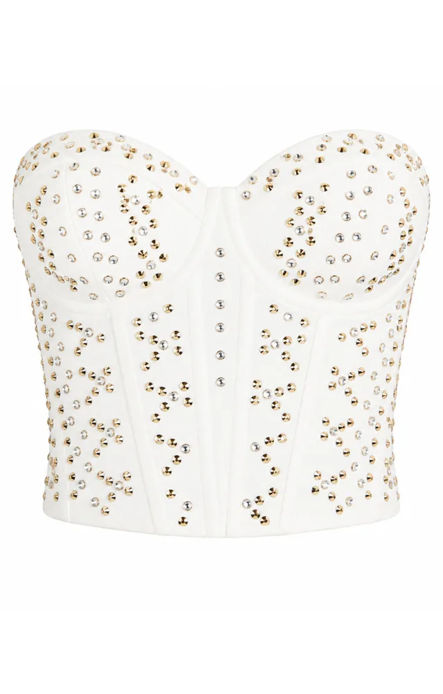 Temperley London Oberon top gorsetowy ecru