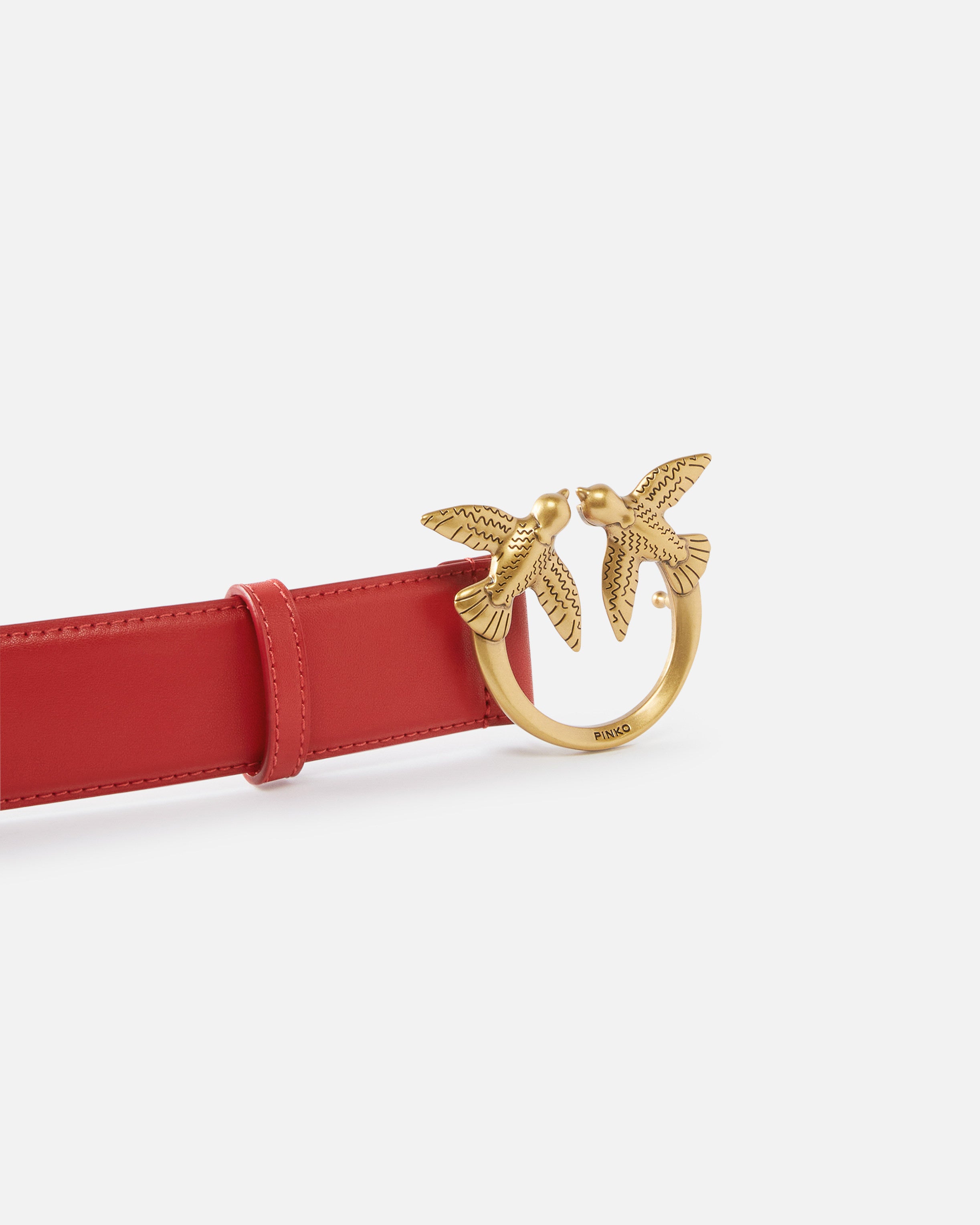 Pinko Love Birds High Leather Belt pasek 4 cm skórzany