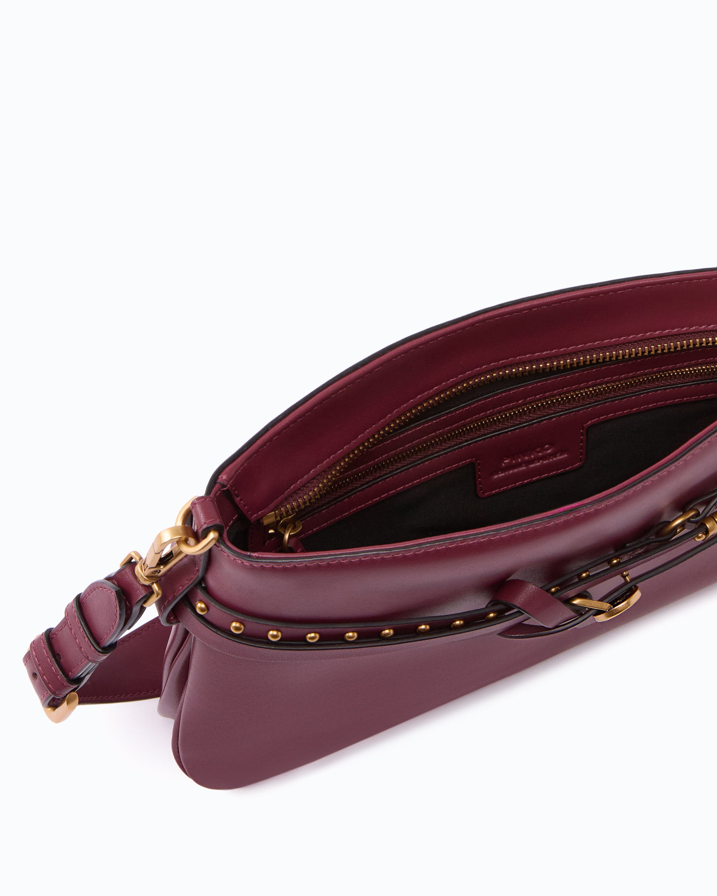 Pinko Belt Bag Classic torebka skórzana brązowa U