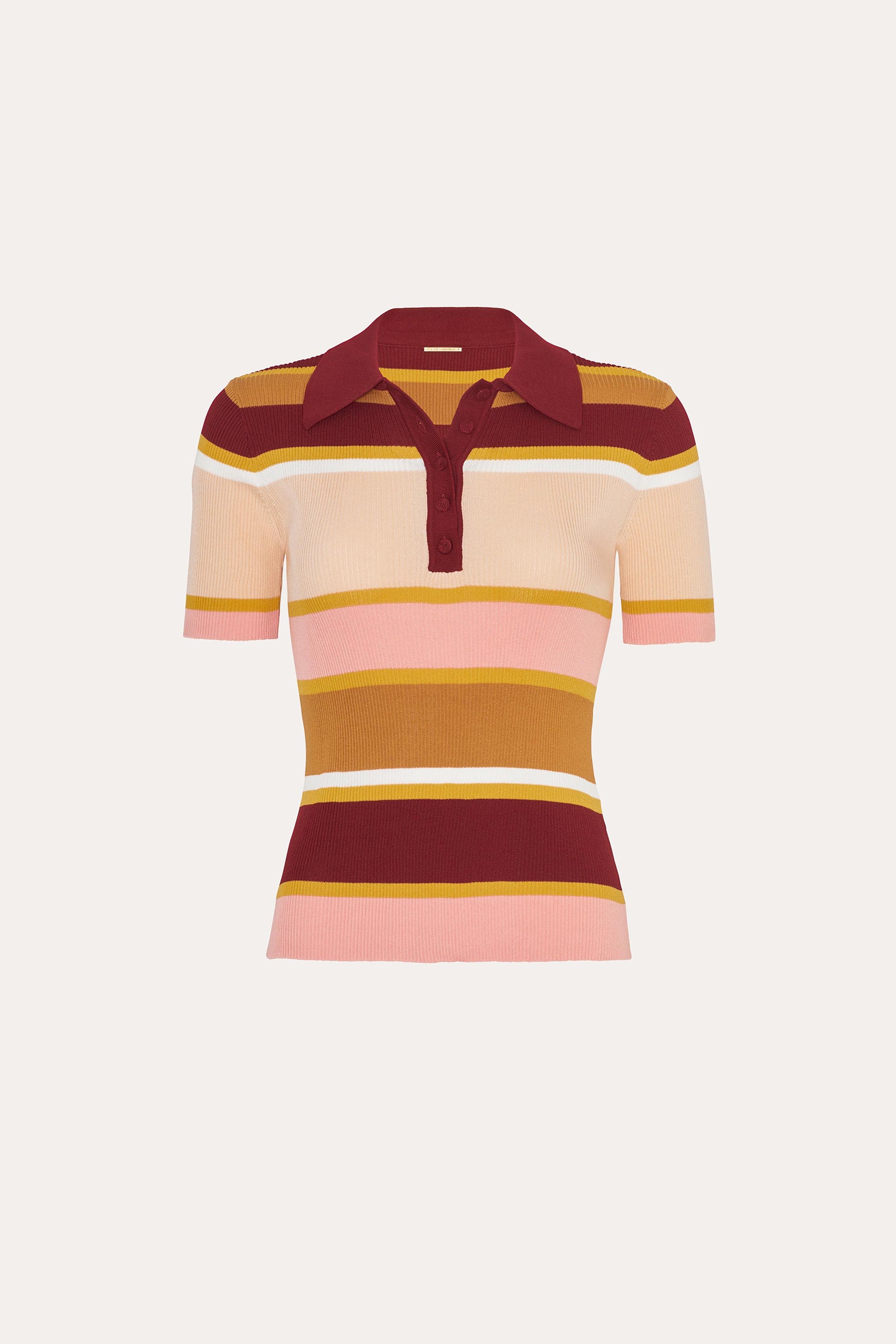 Elie Tahari Sylvie Striped Polo Shirt koszulka polo Multi Stripe