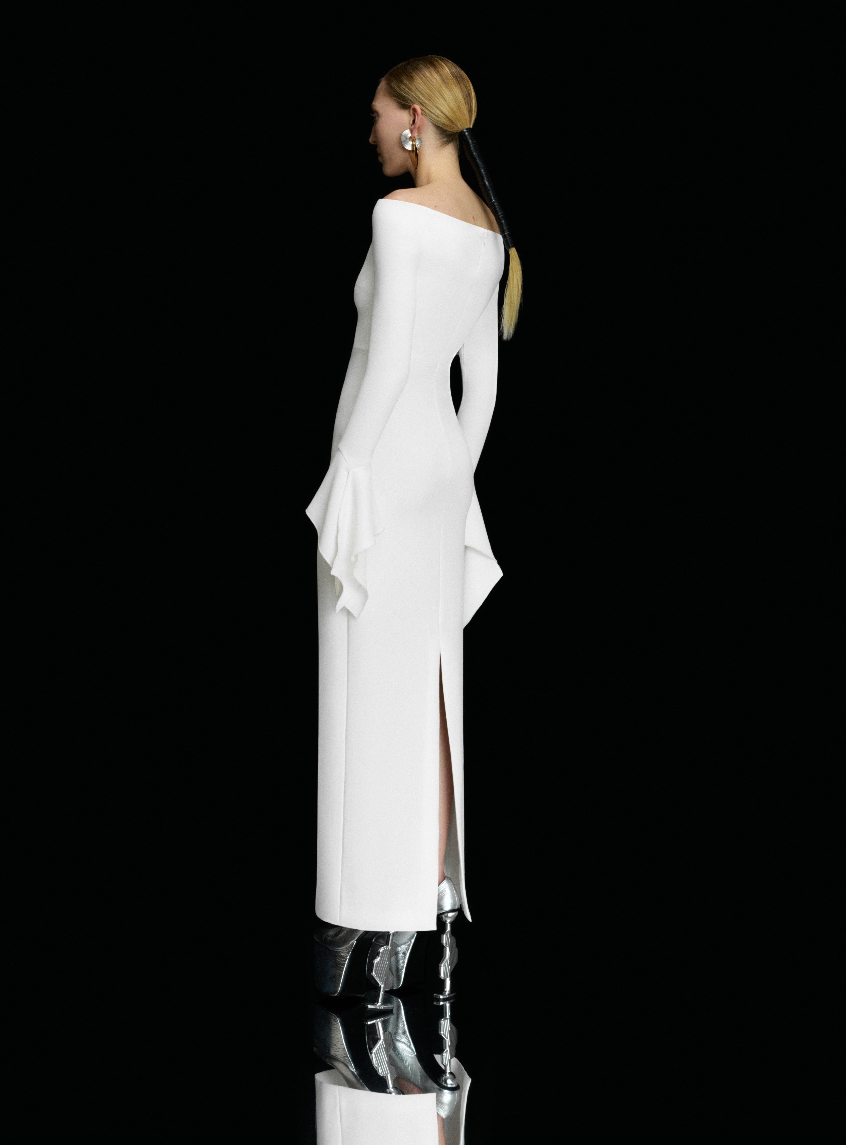 Solace London Amalie sukienka maxi Cream ślubna