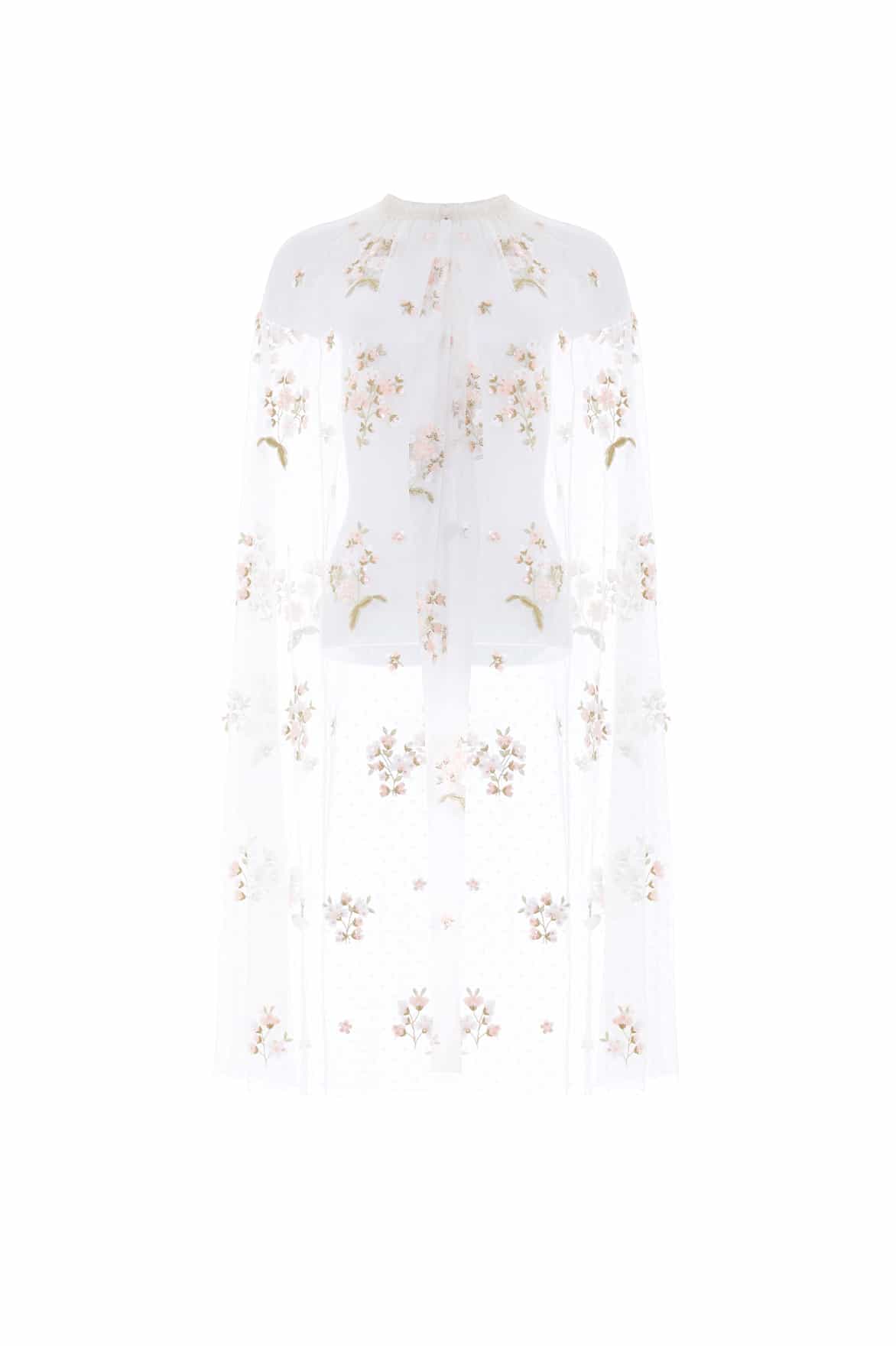 Needle & Thread Posy Midaxi Open Cape peleryna kremowa
