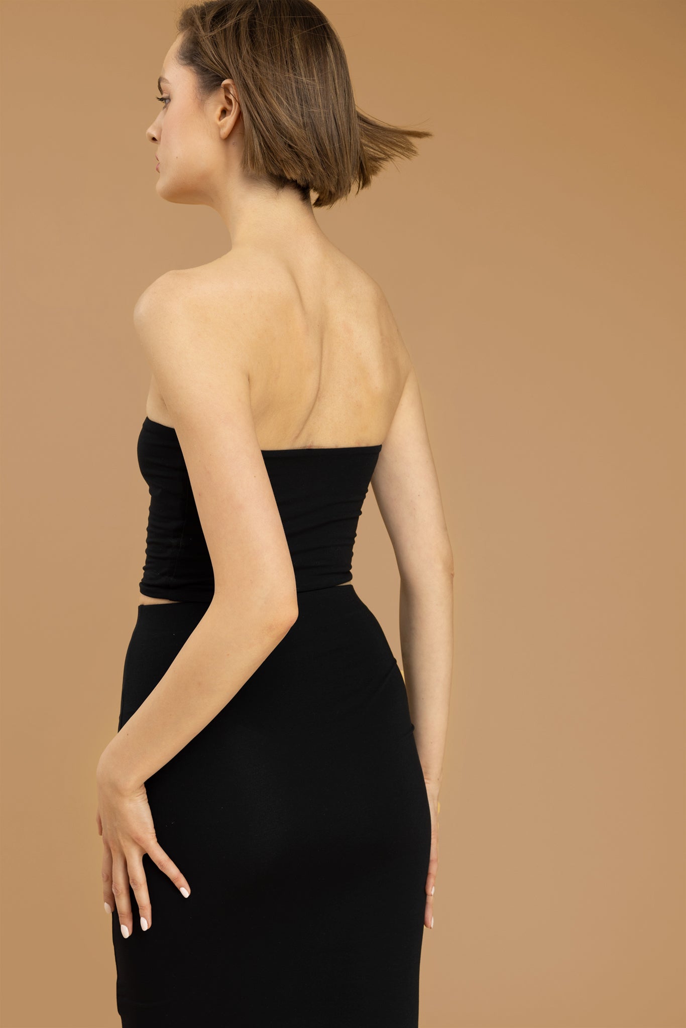 Nudyess Breake Long top bardotka Black modal