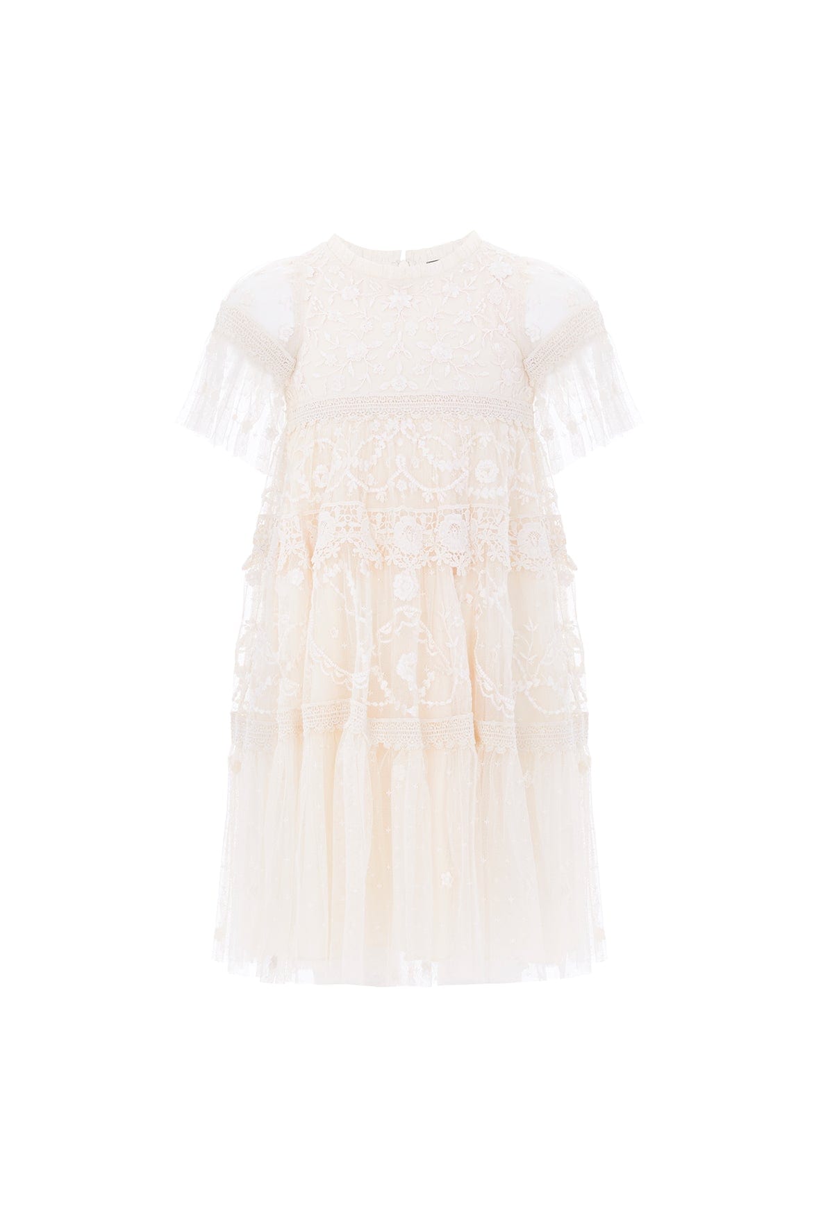 Needle & Thread Midsummer Lace Kids Dress sukienka kremowa haftowana