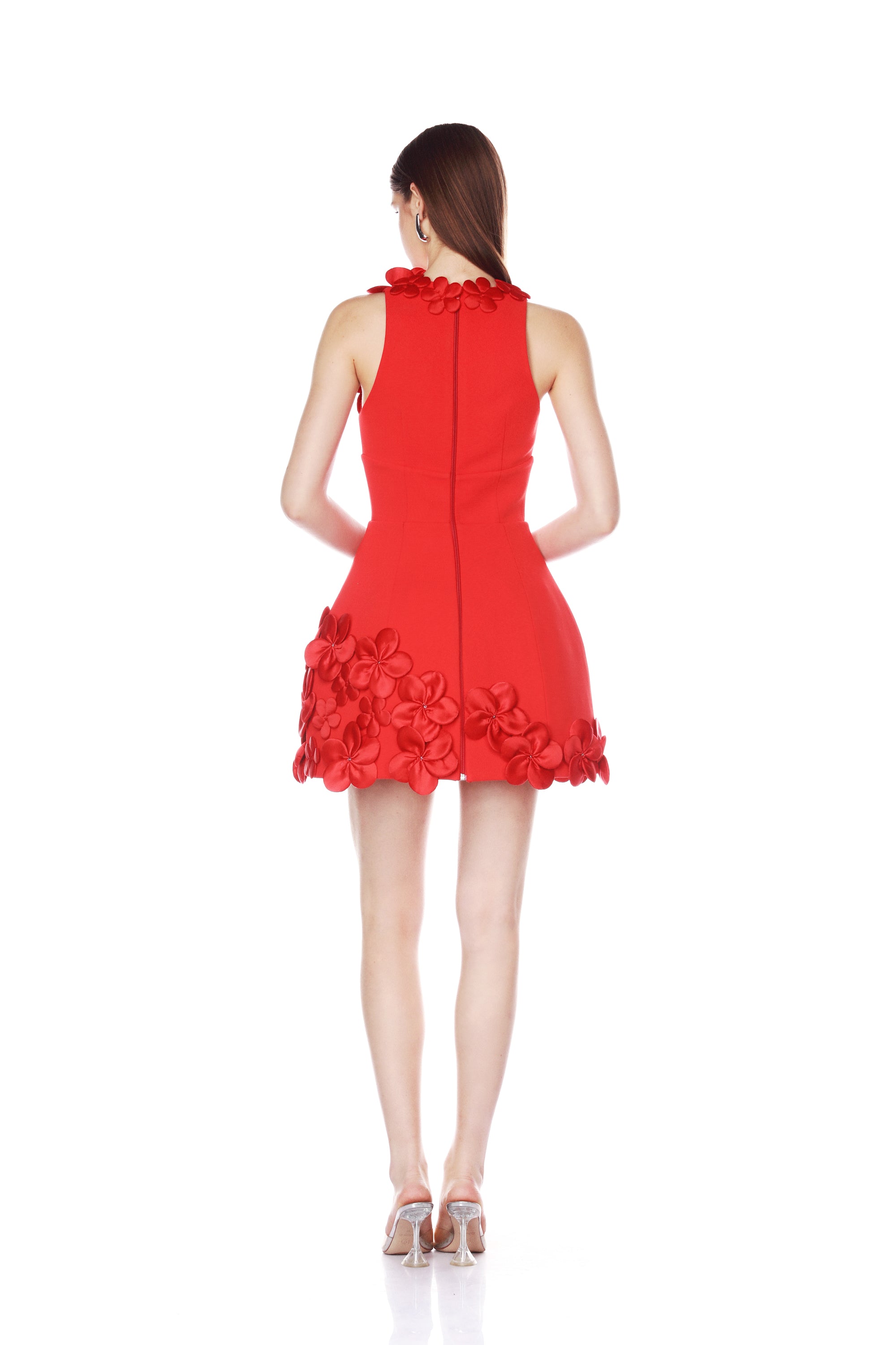 Bronx and Banco Estelle Red sukienka mini czerwona dekolt V