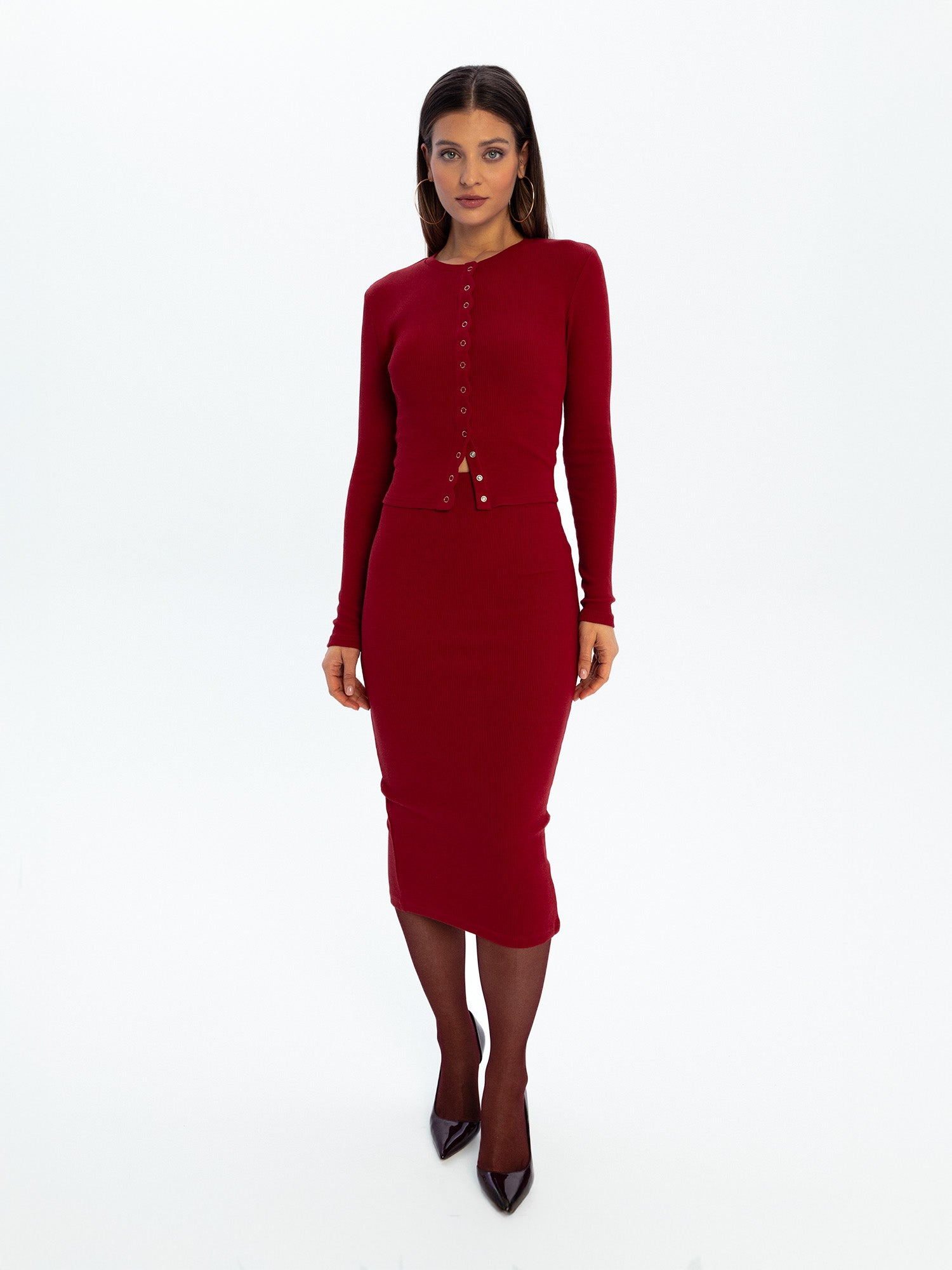 Nudyess Helsa top kardigan Cherry zapinany 50 cm