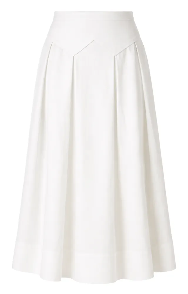 Temperley London Elodie spódnica midi ecru jedwab