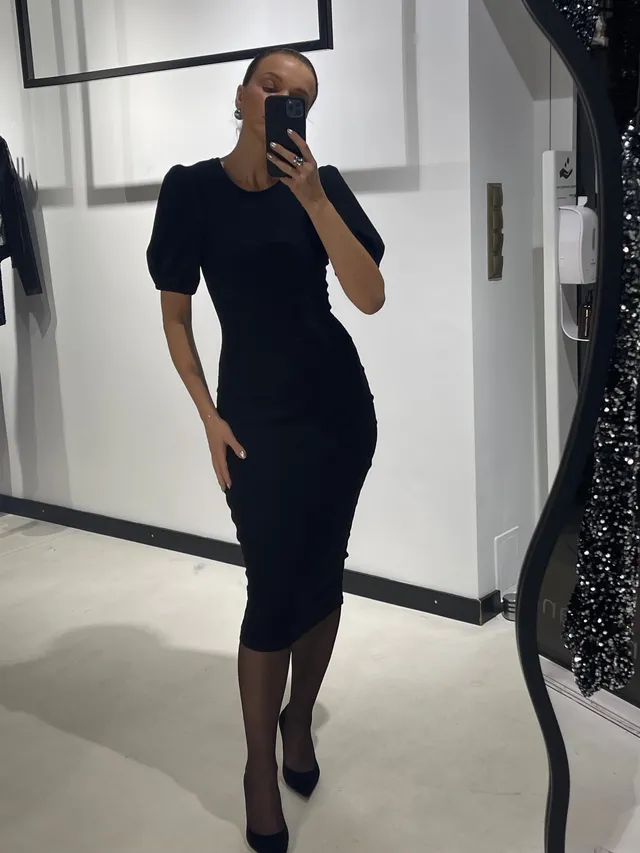 Nudyess Susan sukienka midi bufki Black