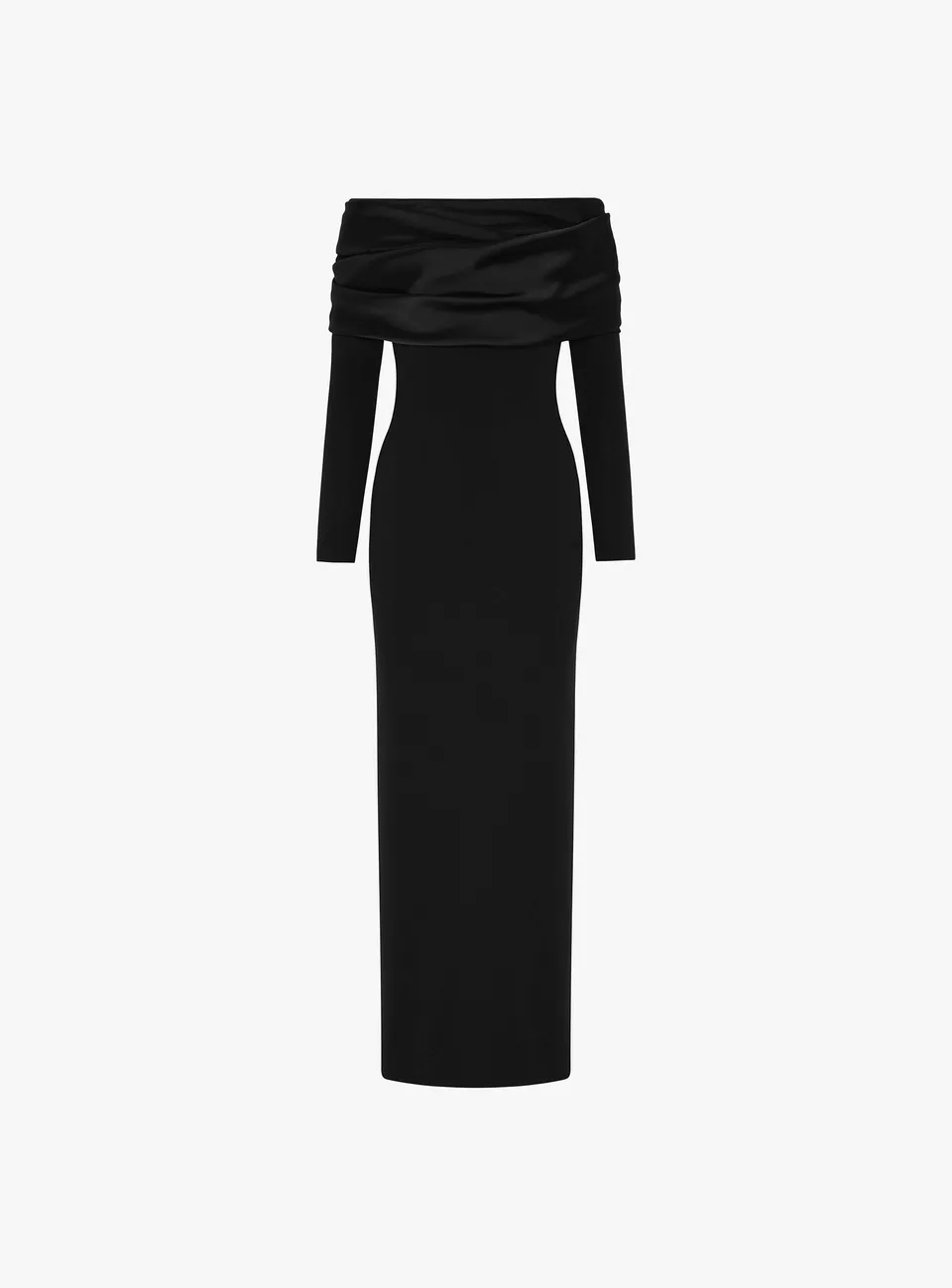 Solace London Bradshaw sukienka wieczorowa maxi czarna odkryte ramiona
