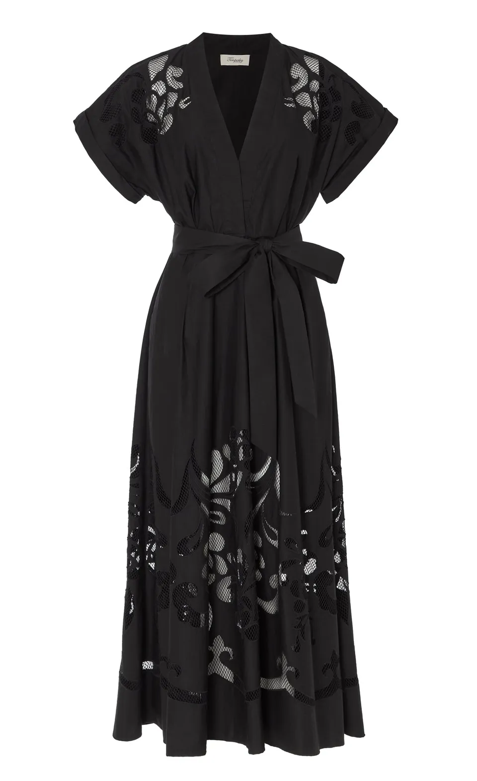 Temperley London Nelle Dress sukienka czarna koktajlowa