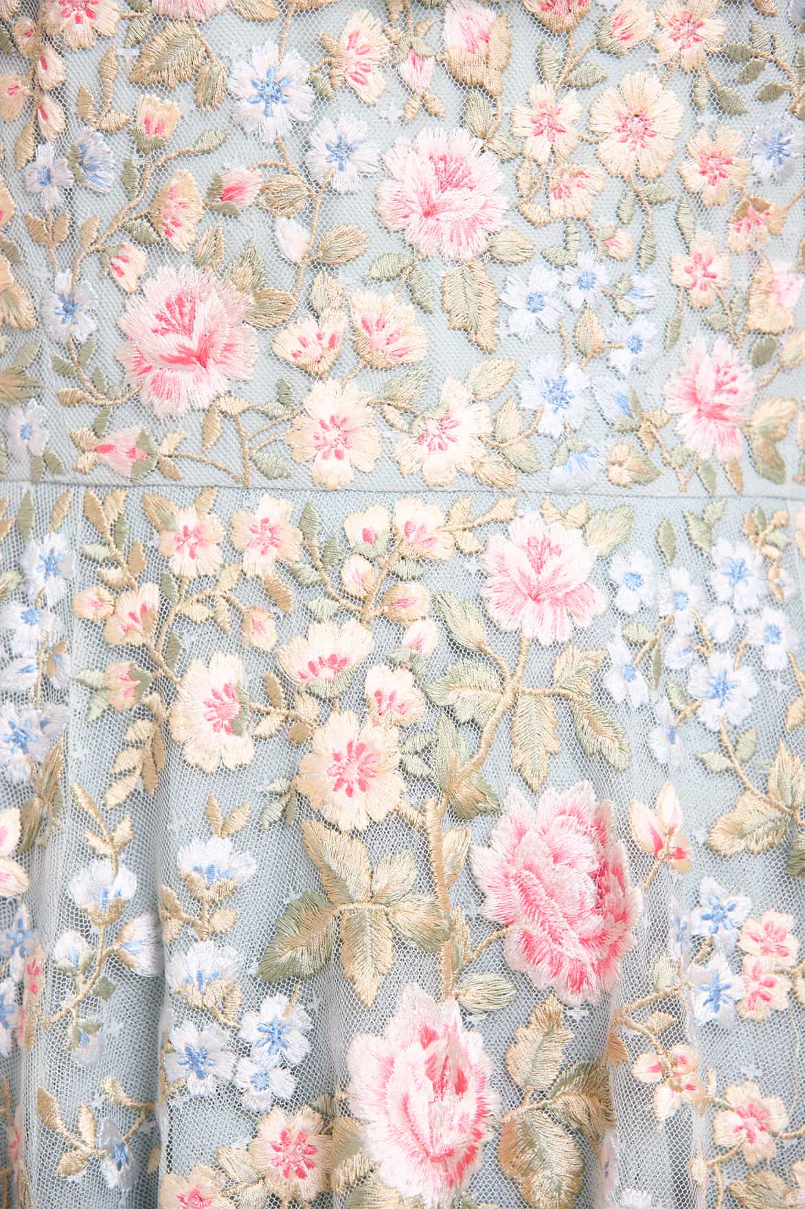 Needle & Thread Antoinettes Floral sukienka niebieska mini