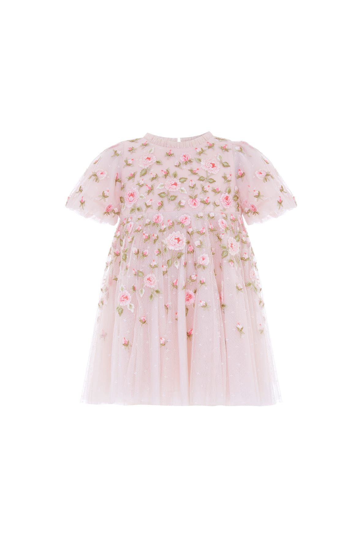Needle & Thread Rose Bloom Baby sukienka niemowlęca Pink haftowana
