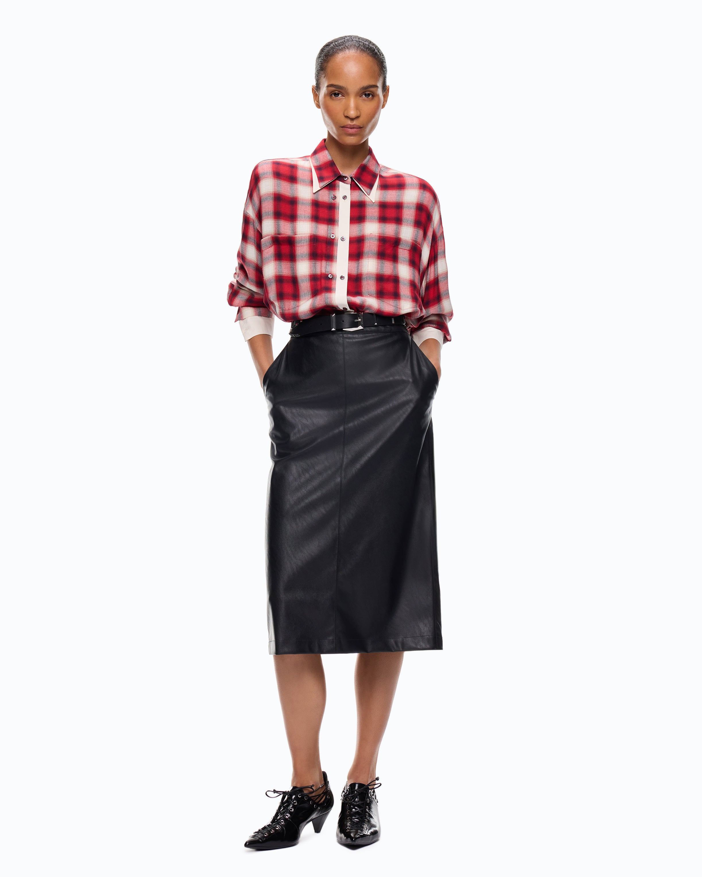 Pinko Clivia Shirt koszula czarna w kratkę