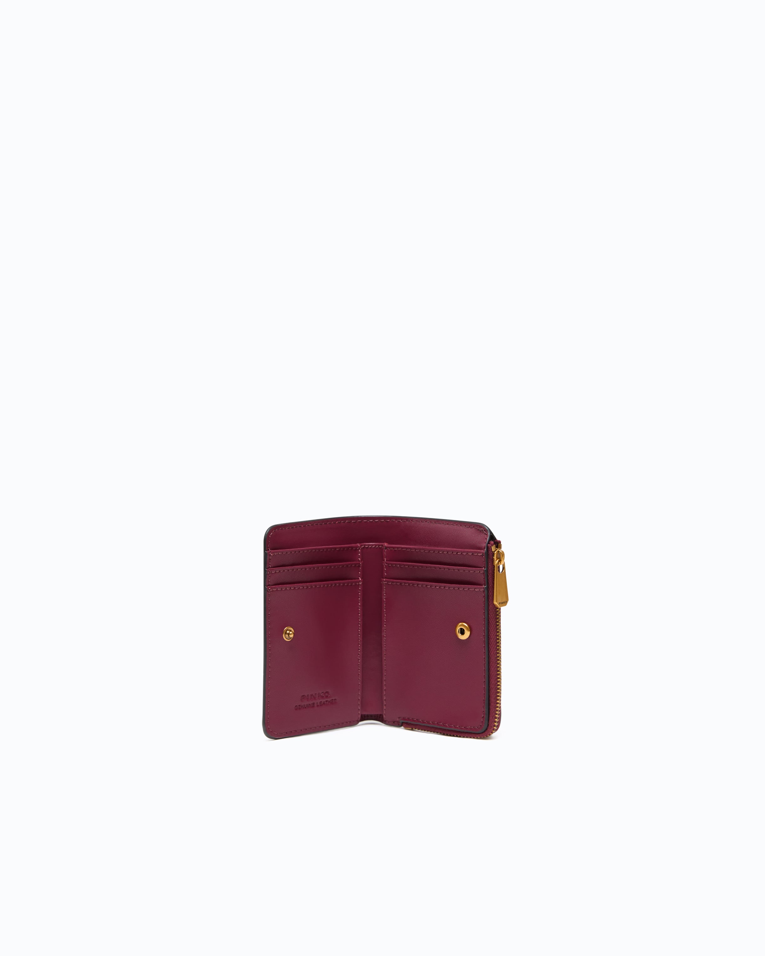 Pinko Mini Wallet portfel brązowy skóra gładka