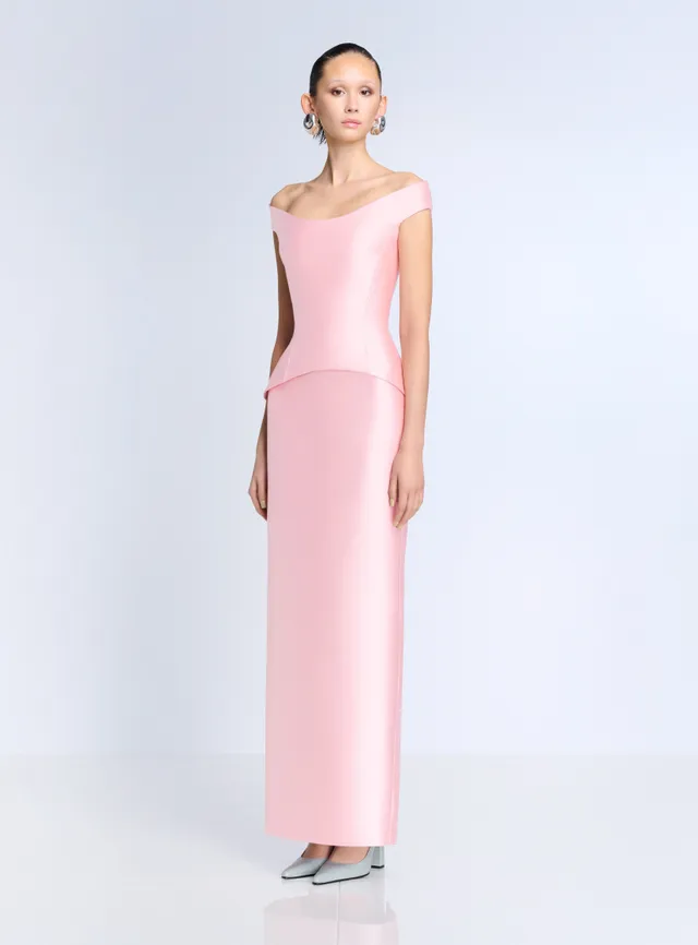 SOLACE LONDON Pieta sukienka maxi różowa hiszpanka