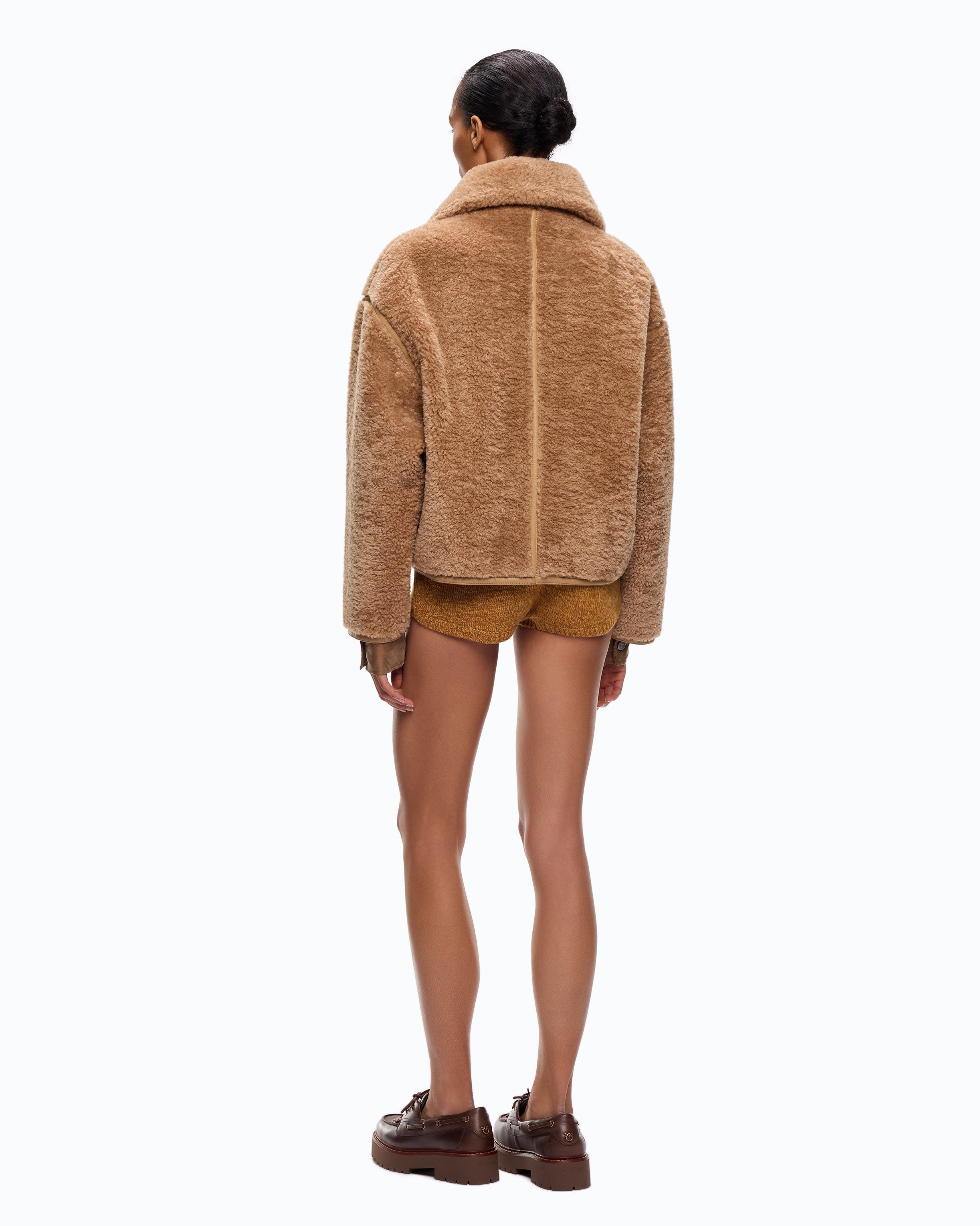 Pinko Campsis Peacoat bosmanka kożuchowa beżowa