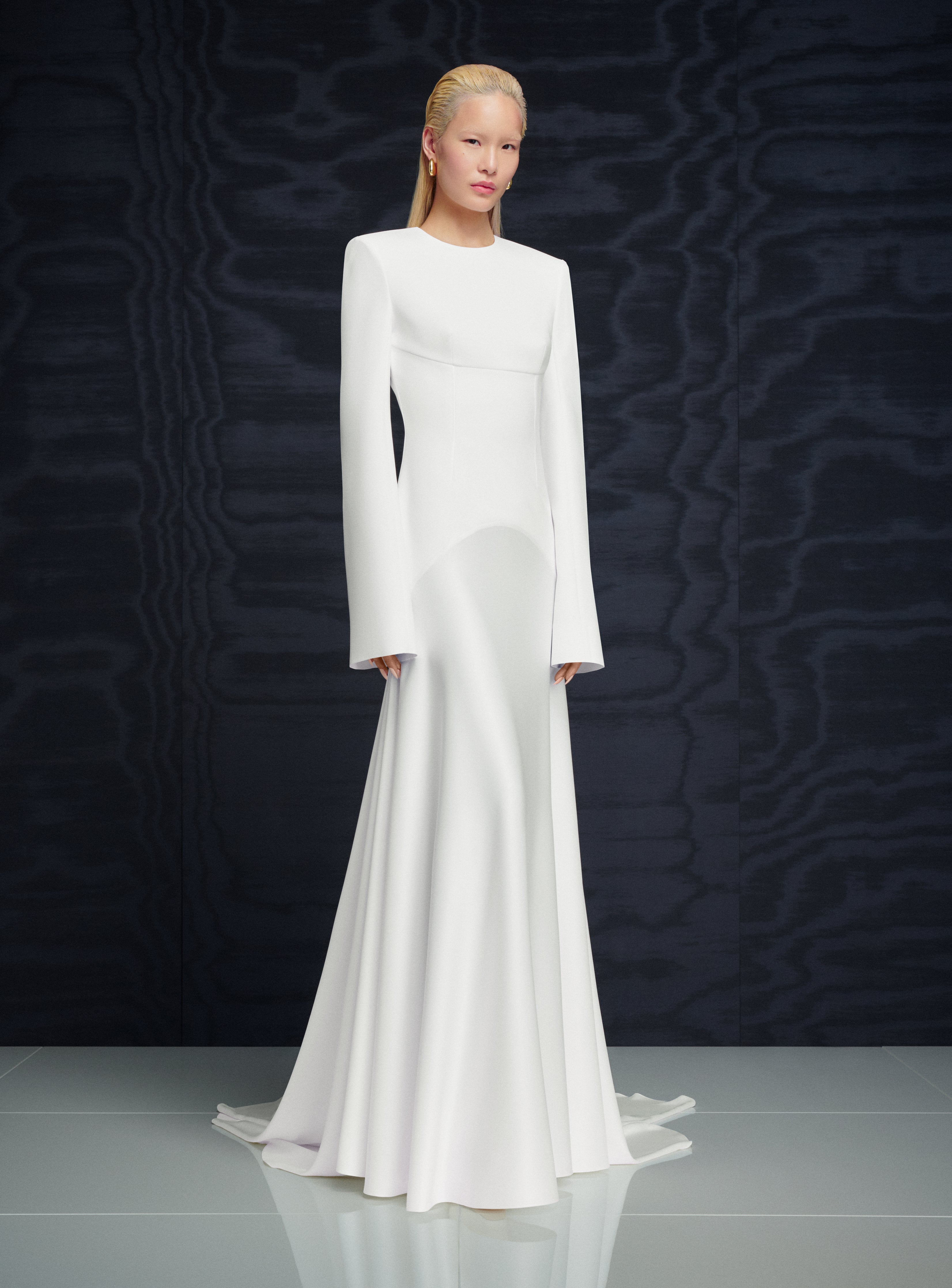 Solace London Claudine sukienka kremowa maxi