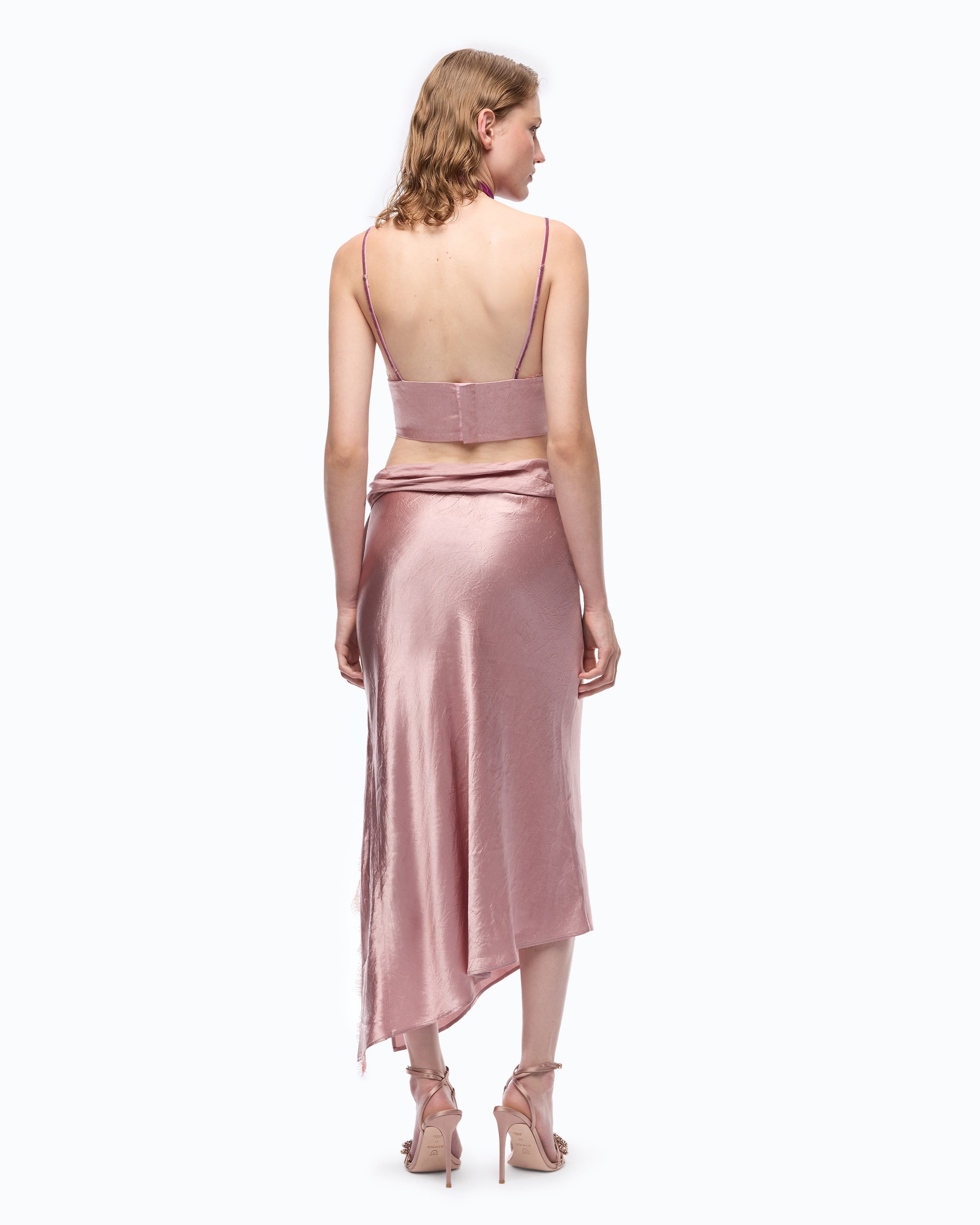 Pinko Lotus Top top gorsetowy satynowy różowy