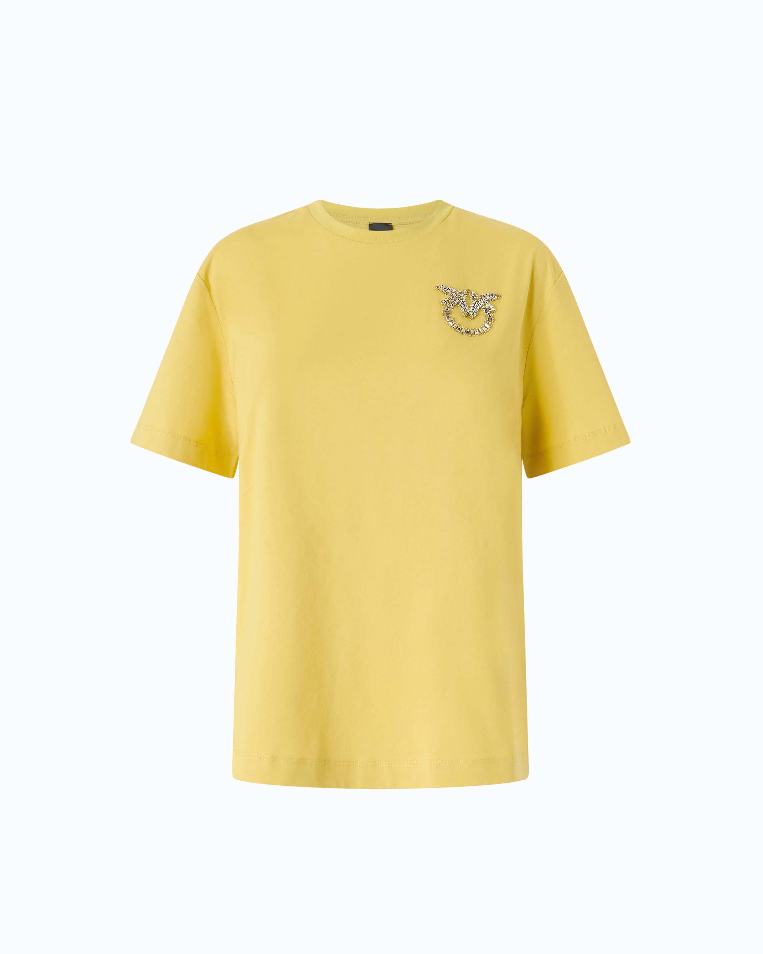 Pinko Strepitoso T-shirt Love Birds żółty