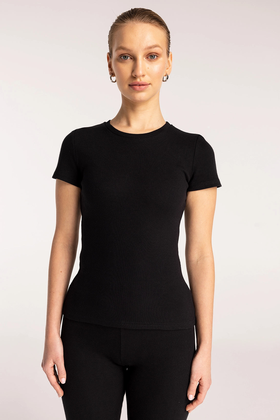Nudyess Monday top basic ecru prążkowany