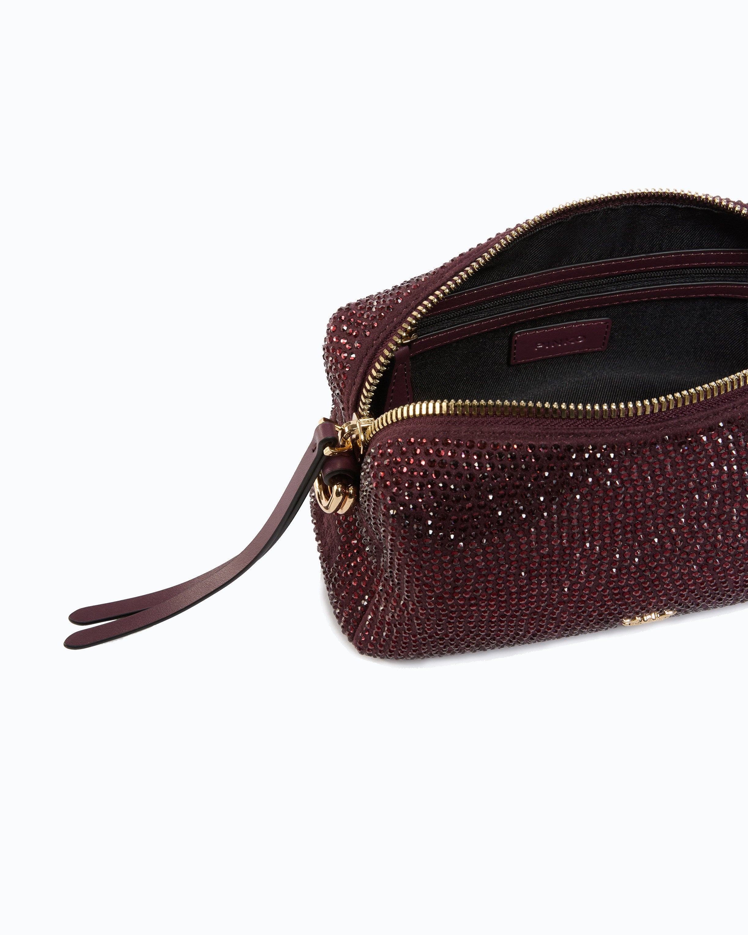 Pinko Triptych Bowling Bag torebka kuferek z kryształkami